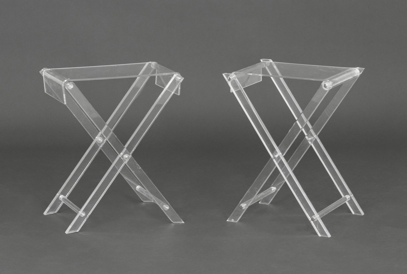 Spisani Italian Clear Acrylic Folding Tables, Pair (1 of 6)