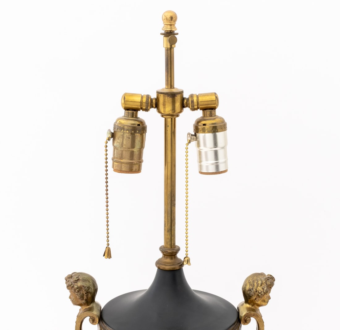 French Empire Style Painted Gilt Metal Table Lamp - 3