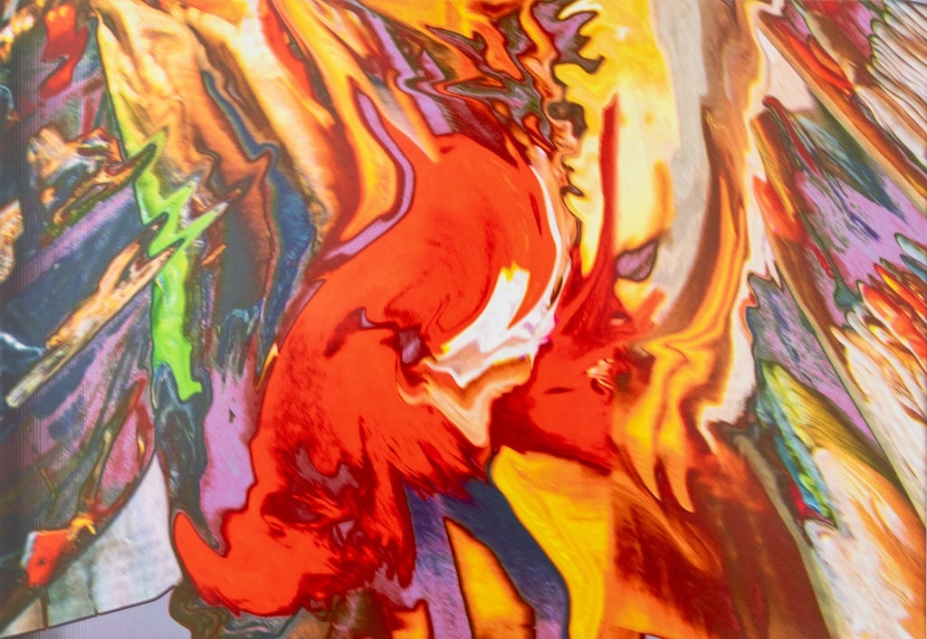 Anne Sager Abstract Paint Pour Composition C-Print - 2