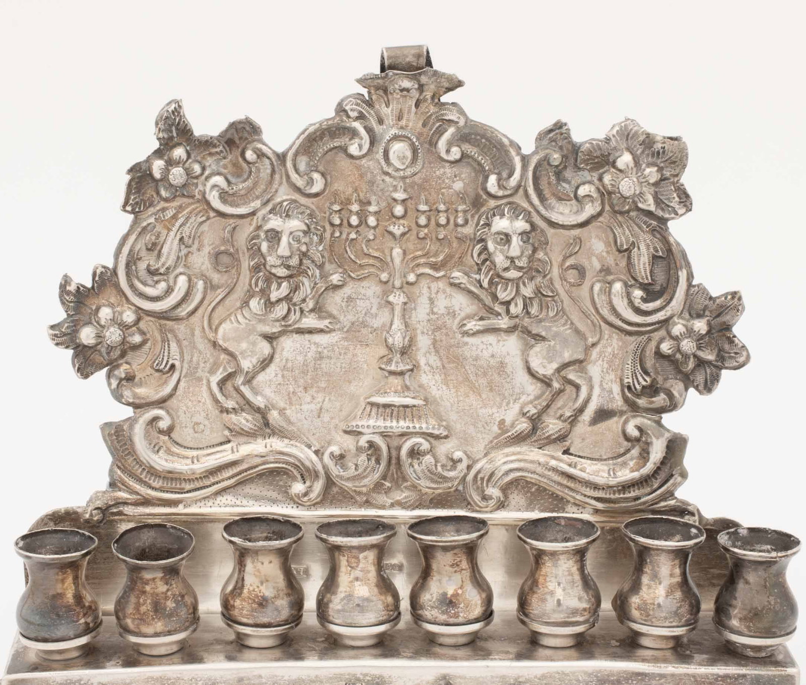 Russian Silver Hanukkah Menorah, 19th C. - 2