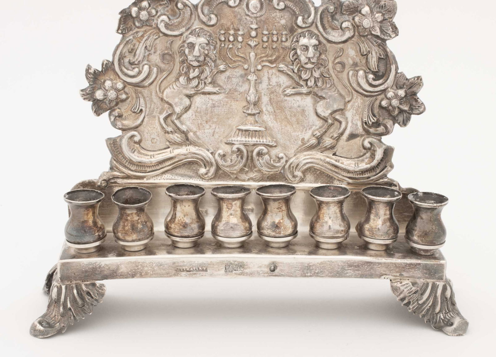 Russian Silver Hanukkah Menorah, 19th C. - 3