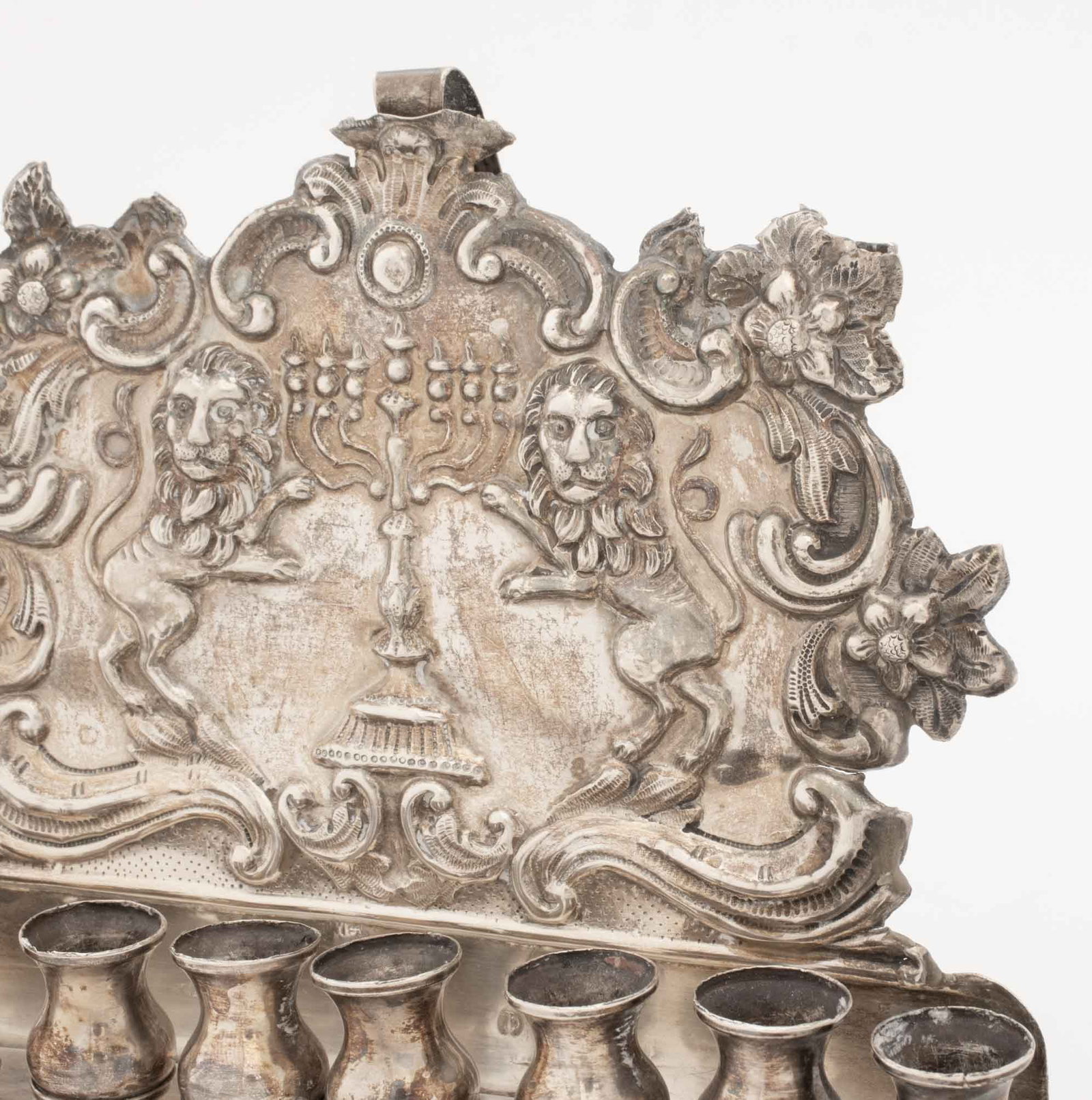 Russian Silver Hanukkah Menorah, 19th C. - 7