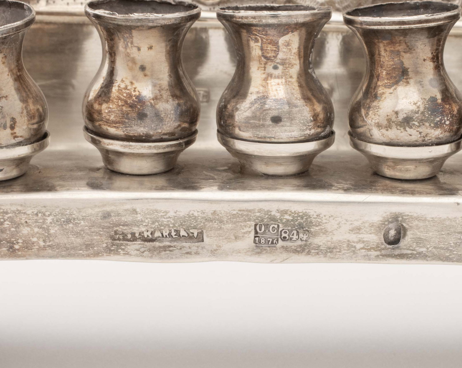 Russian Silver Hanukkah Menorah, 19th C. - 9
