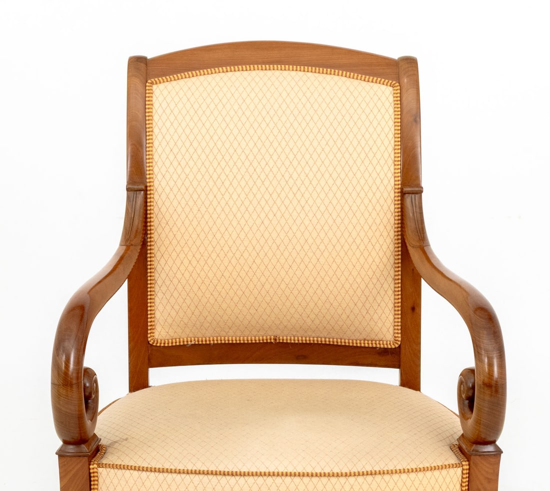 Louis Philippe Walnut Upholstered Fauteuils, Pair - 5