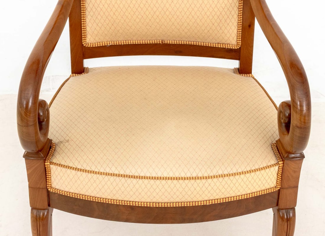 Louis Philippe Walnut Upholstered Fauteuils, Pair - 6