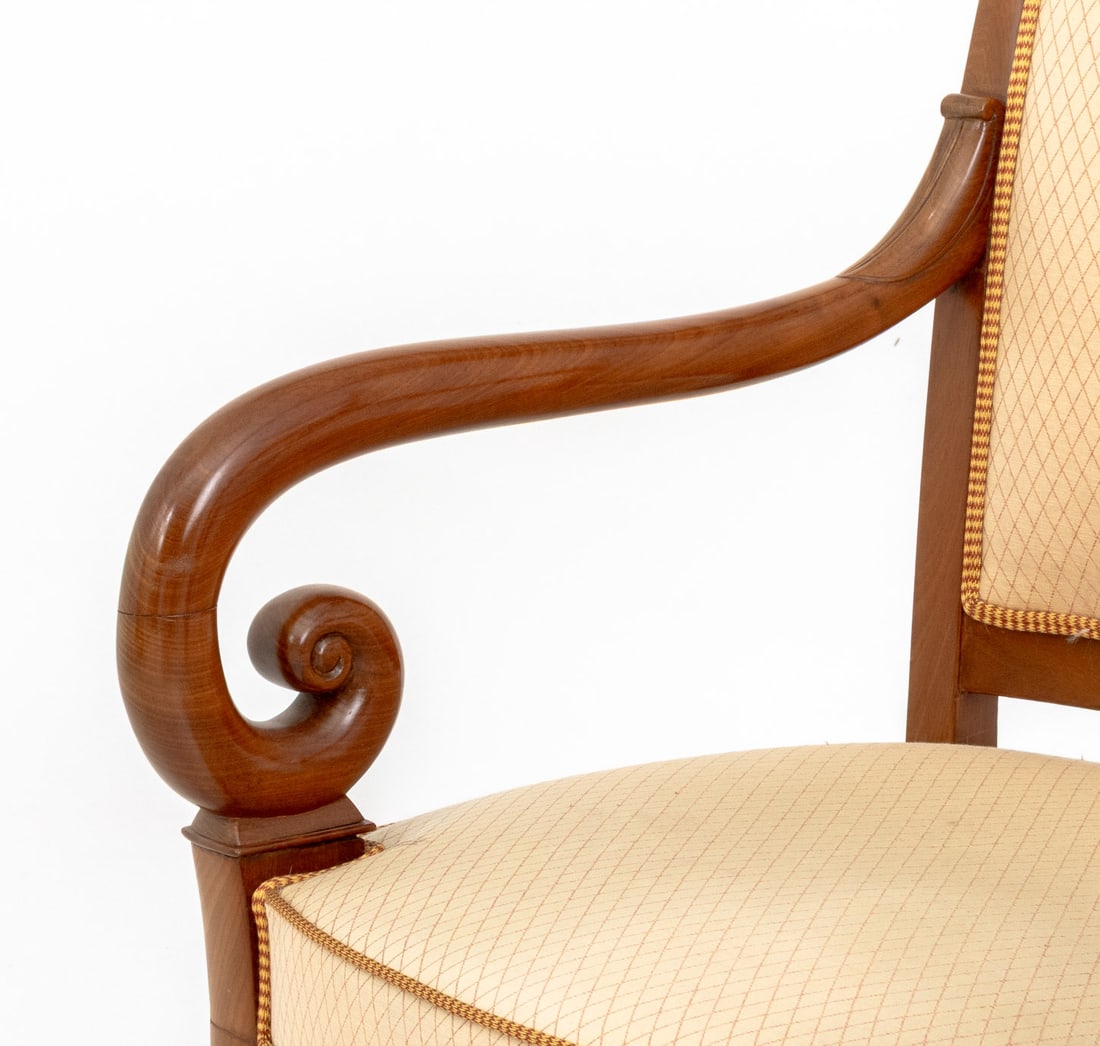 Louis Philippe Walnut Upholstered Fauteuils, Pair - 7