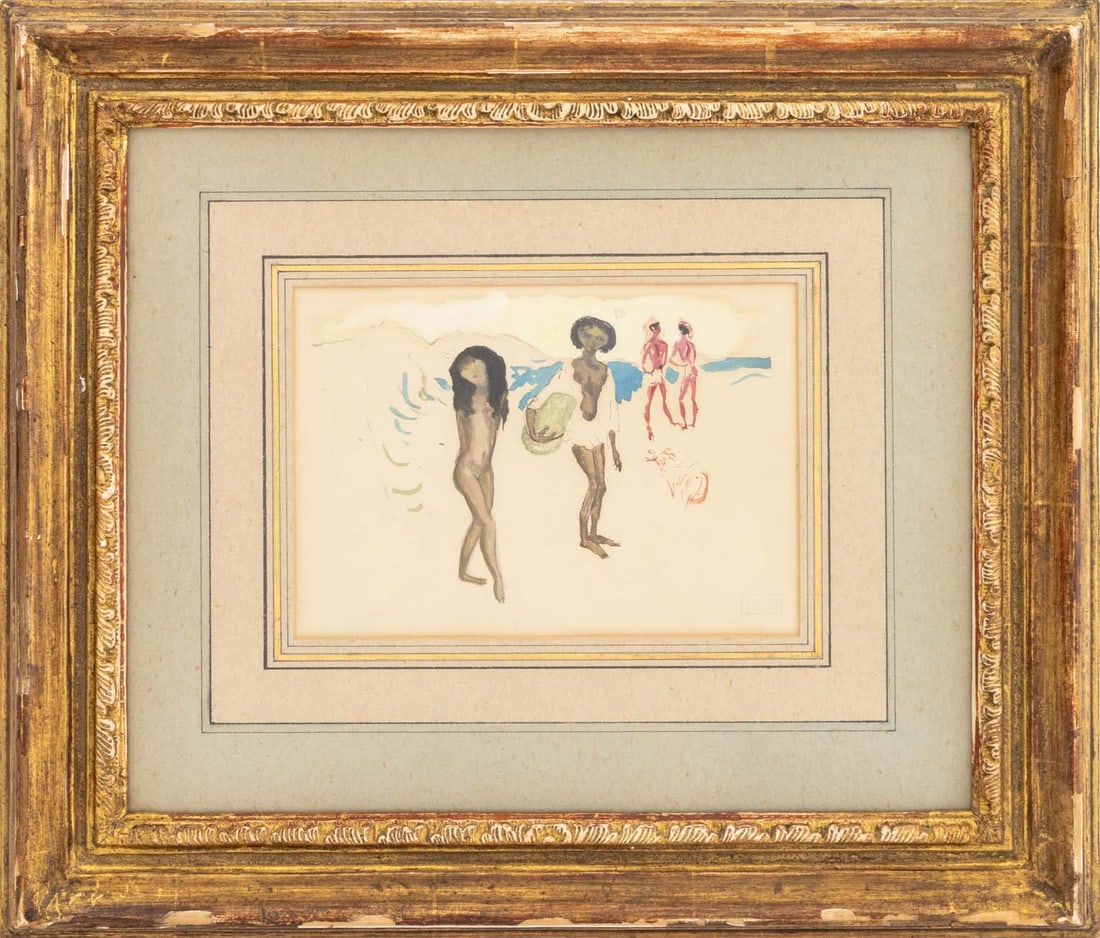 Jules Pascin Bathers on the Beach Watercolor (1 of 7)