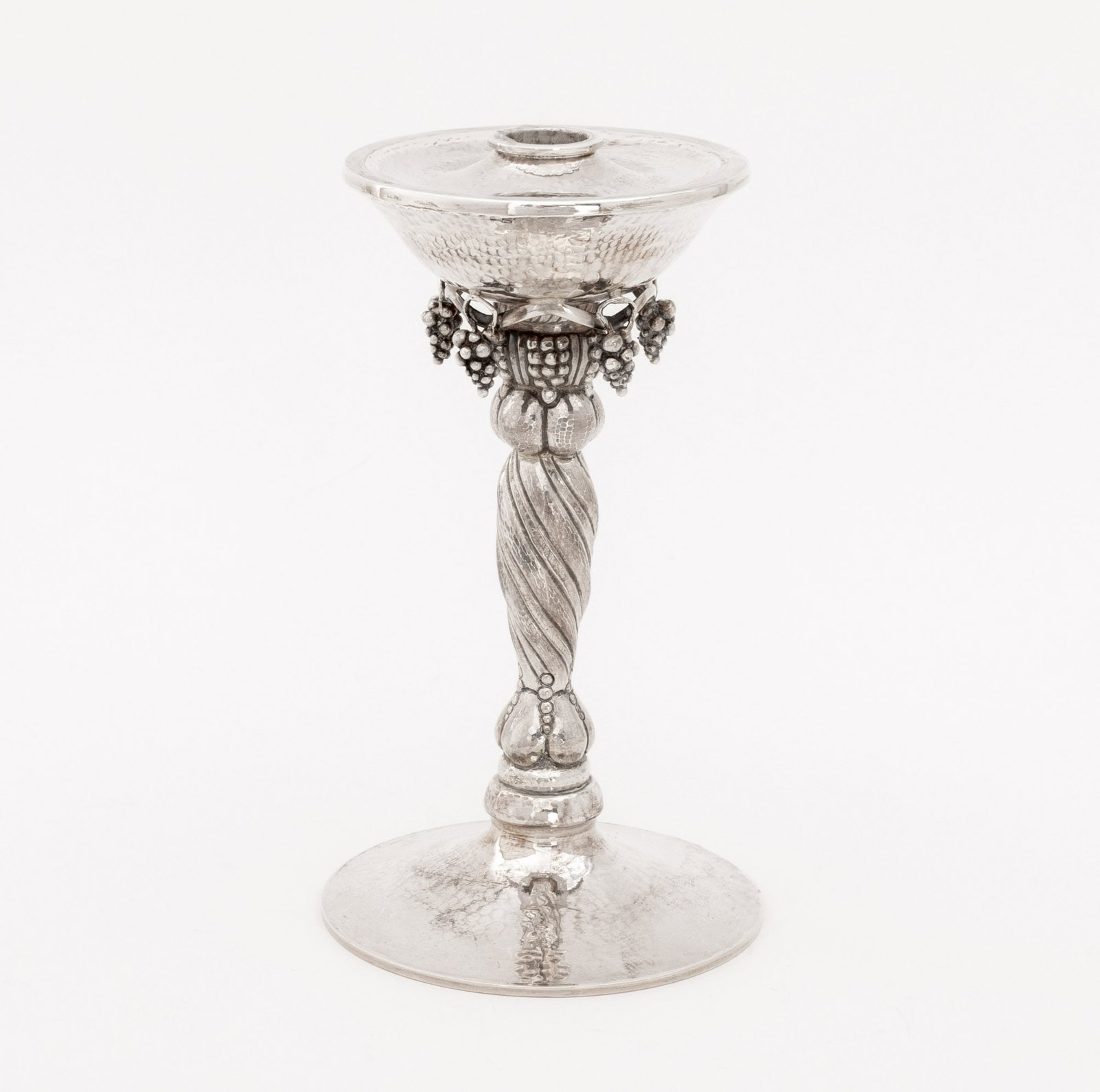 Michael Strauss Hammered Silver Candlesticks, Pair - 4