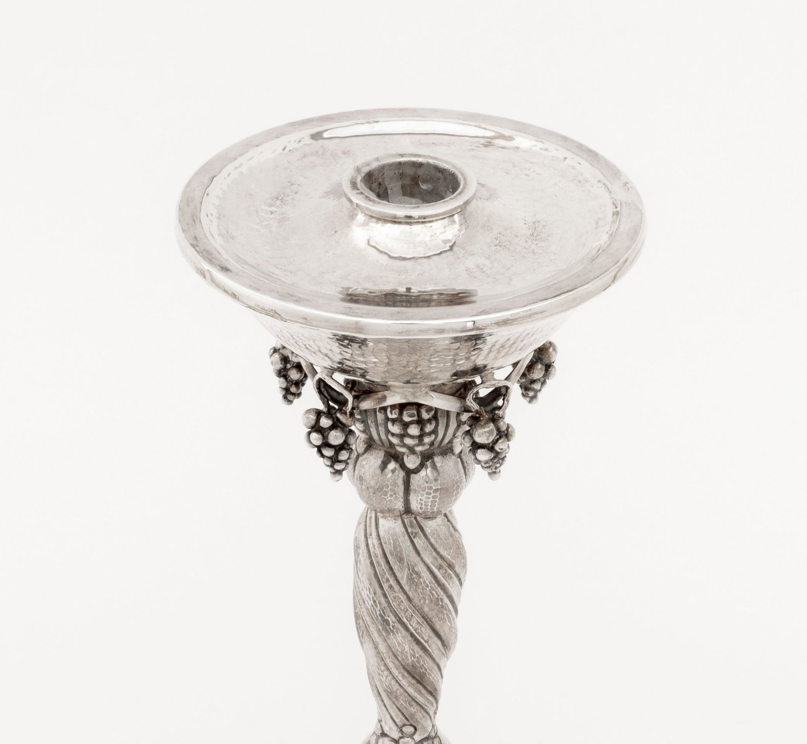Michael Strauss Hammered Silver Candlesticks, Pair - 5
