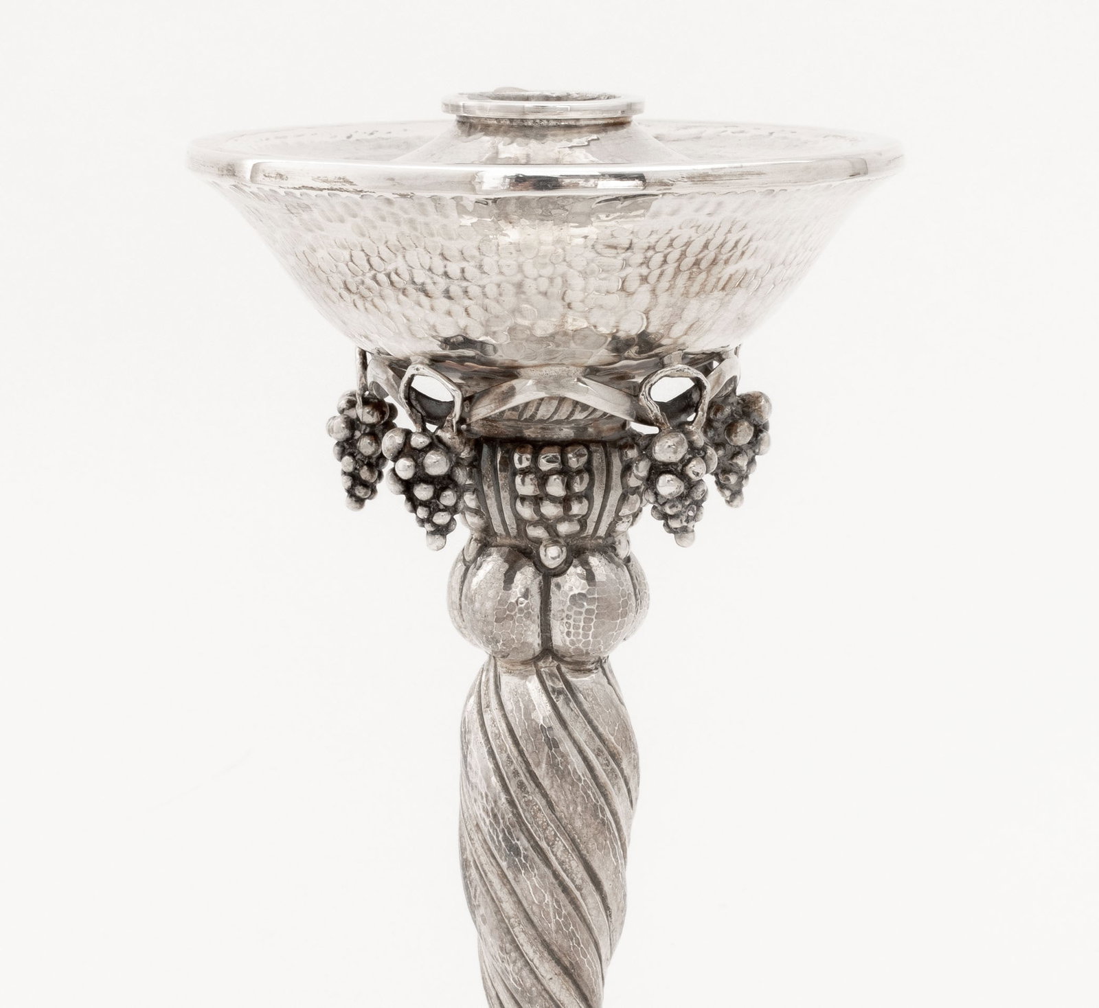 Michael Strauss Hammered Silver Candlesticks, Pair - 6