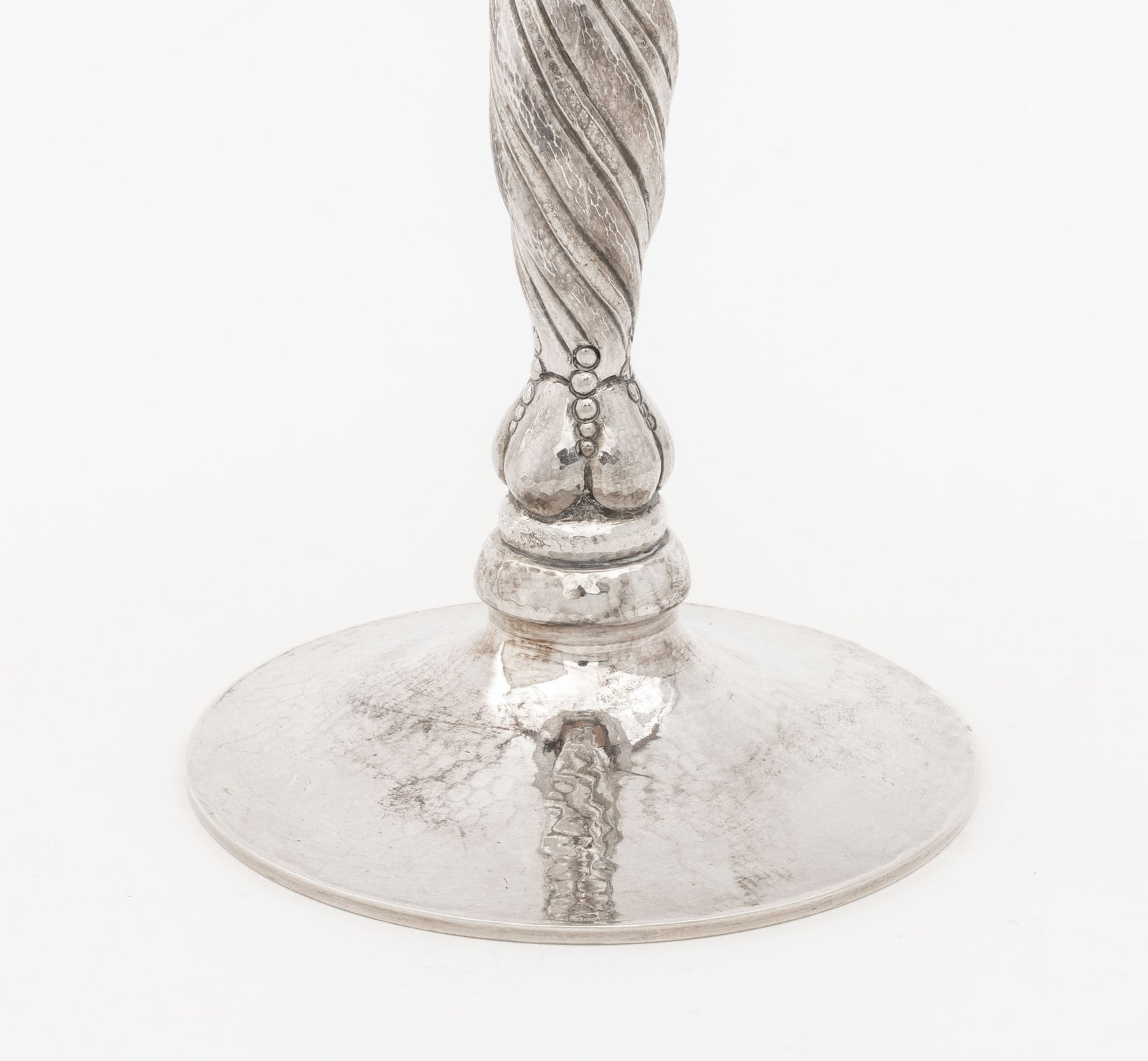 Michael Strauss Hammered Silver Candlesticks, Pair - 7