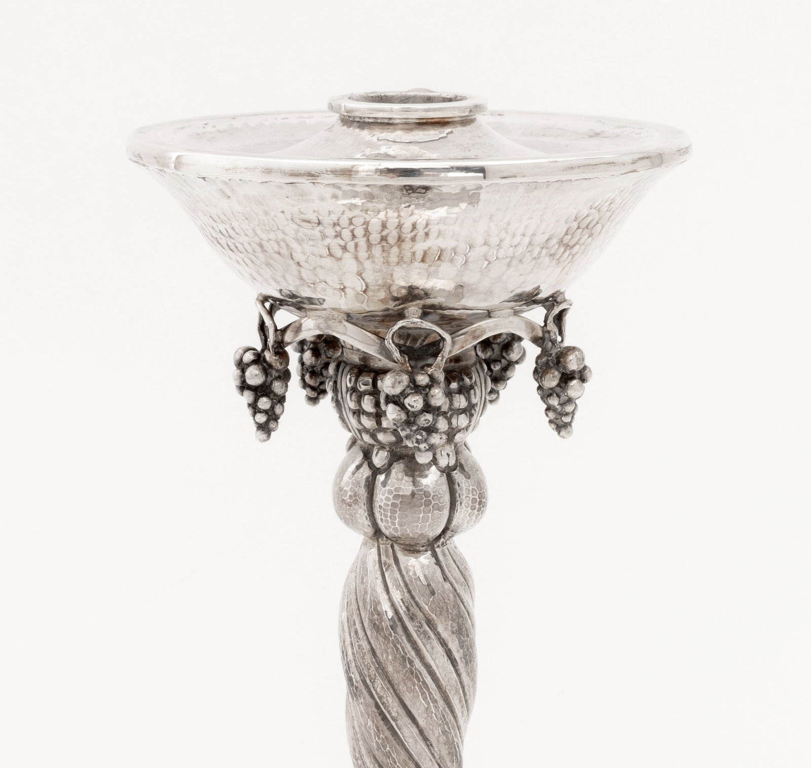 Michael Strauss Hammered Silver Candlesticks, Pair - 8