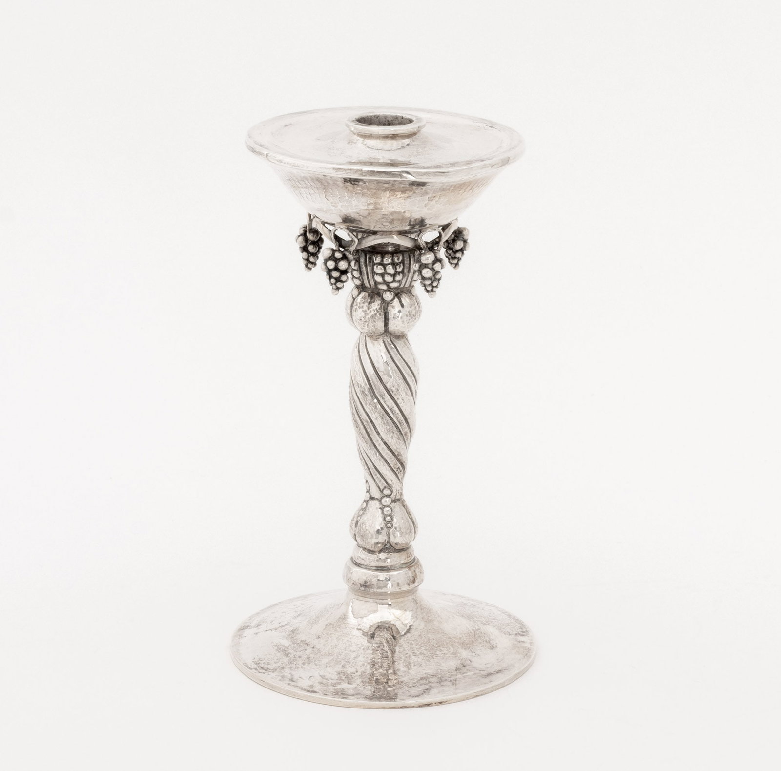 Michael Strauss Hammered Silver Candlesticks, Pair - 4