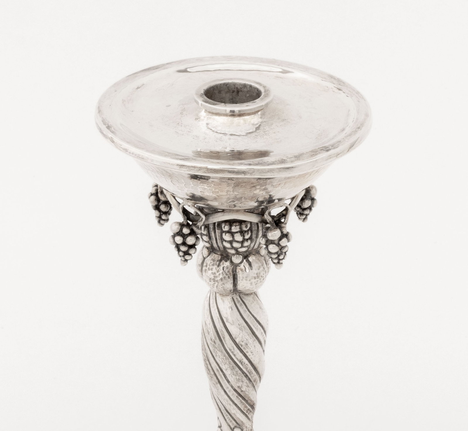 Michael Strauss Hammered Silver Candlesticks, Pair - 5