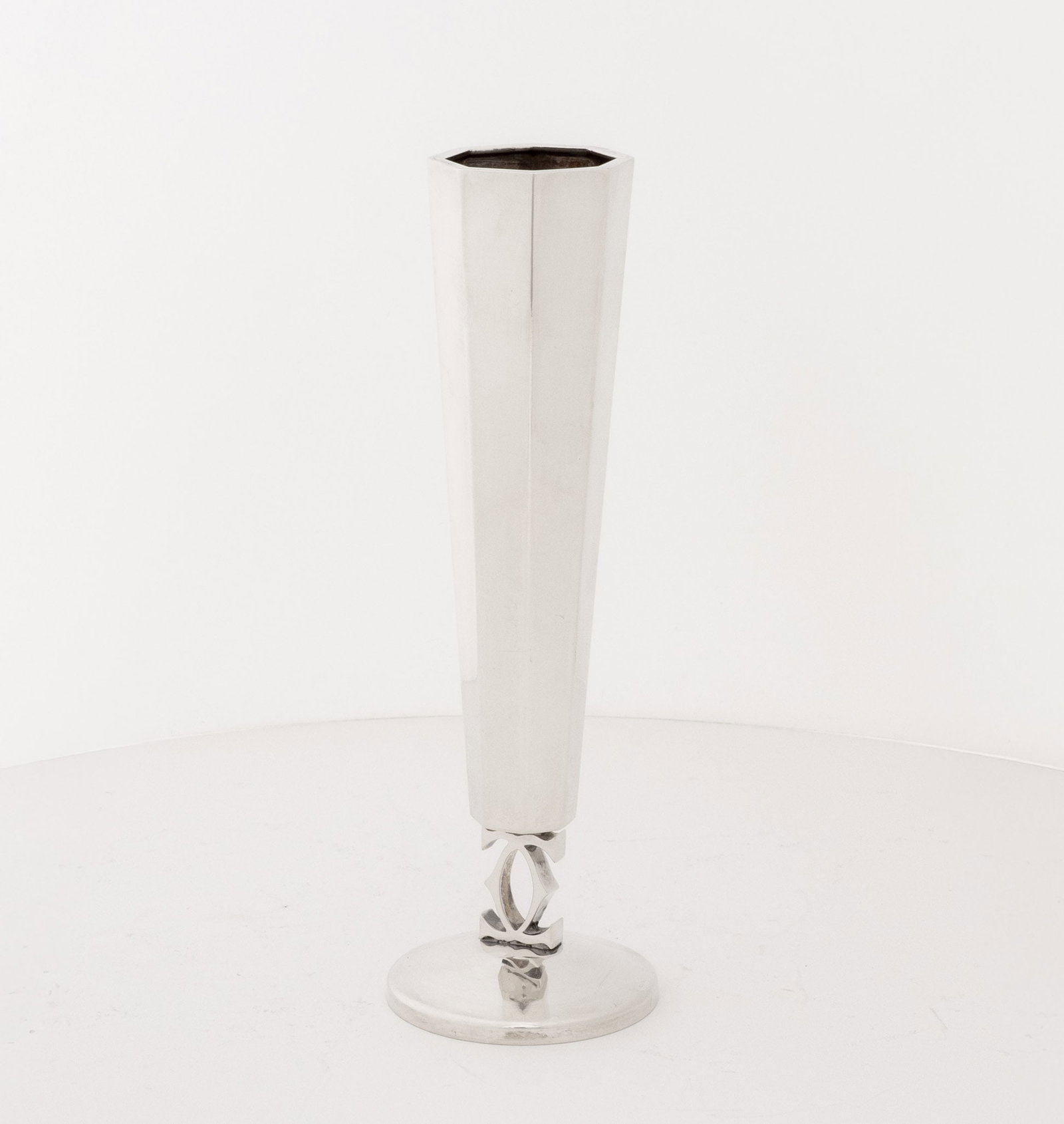 Cartier Sterling Silver Octagonal Vases, Pair - 2