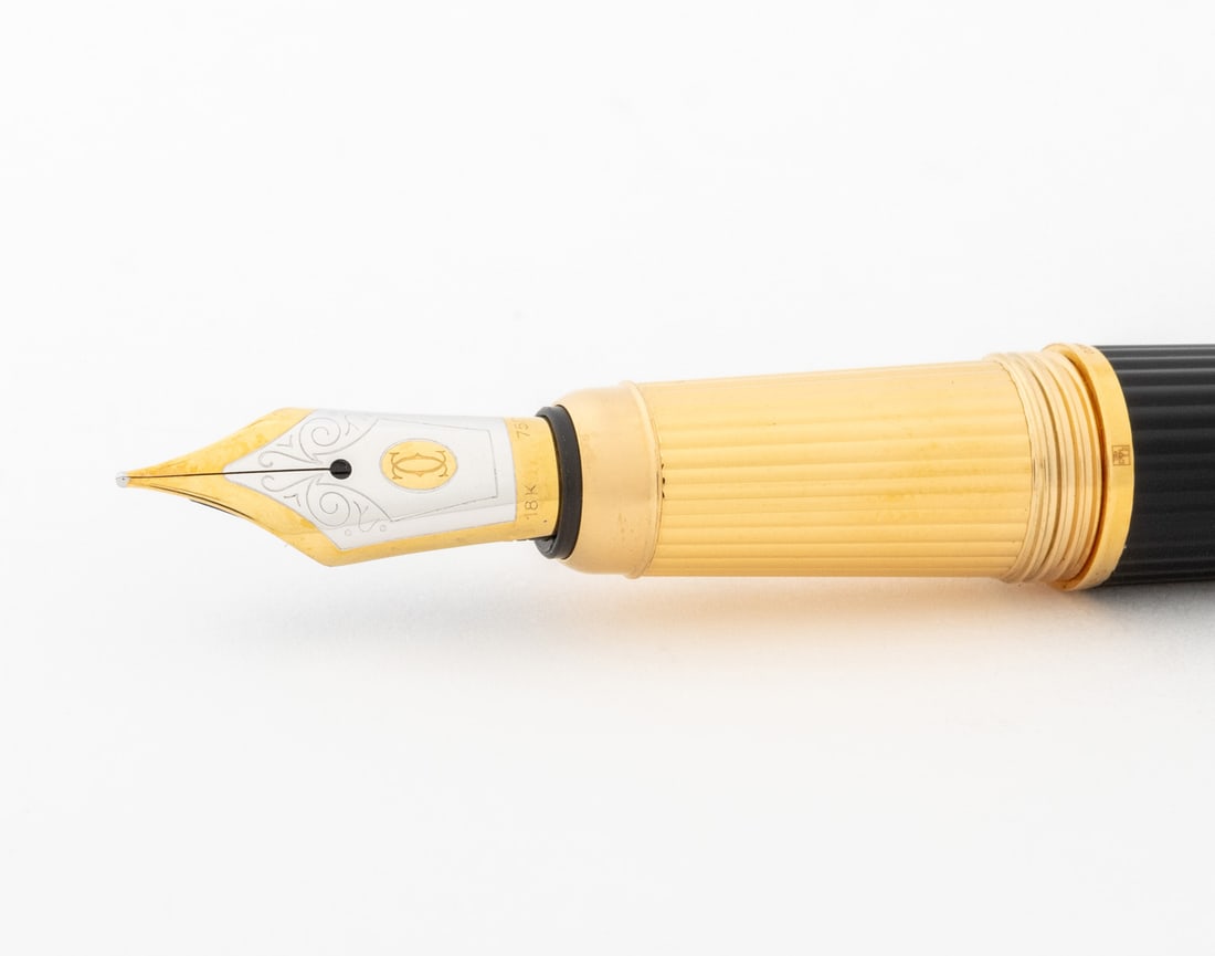 Cartier Louis Cartier Black Godron Fountain Pen - 5