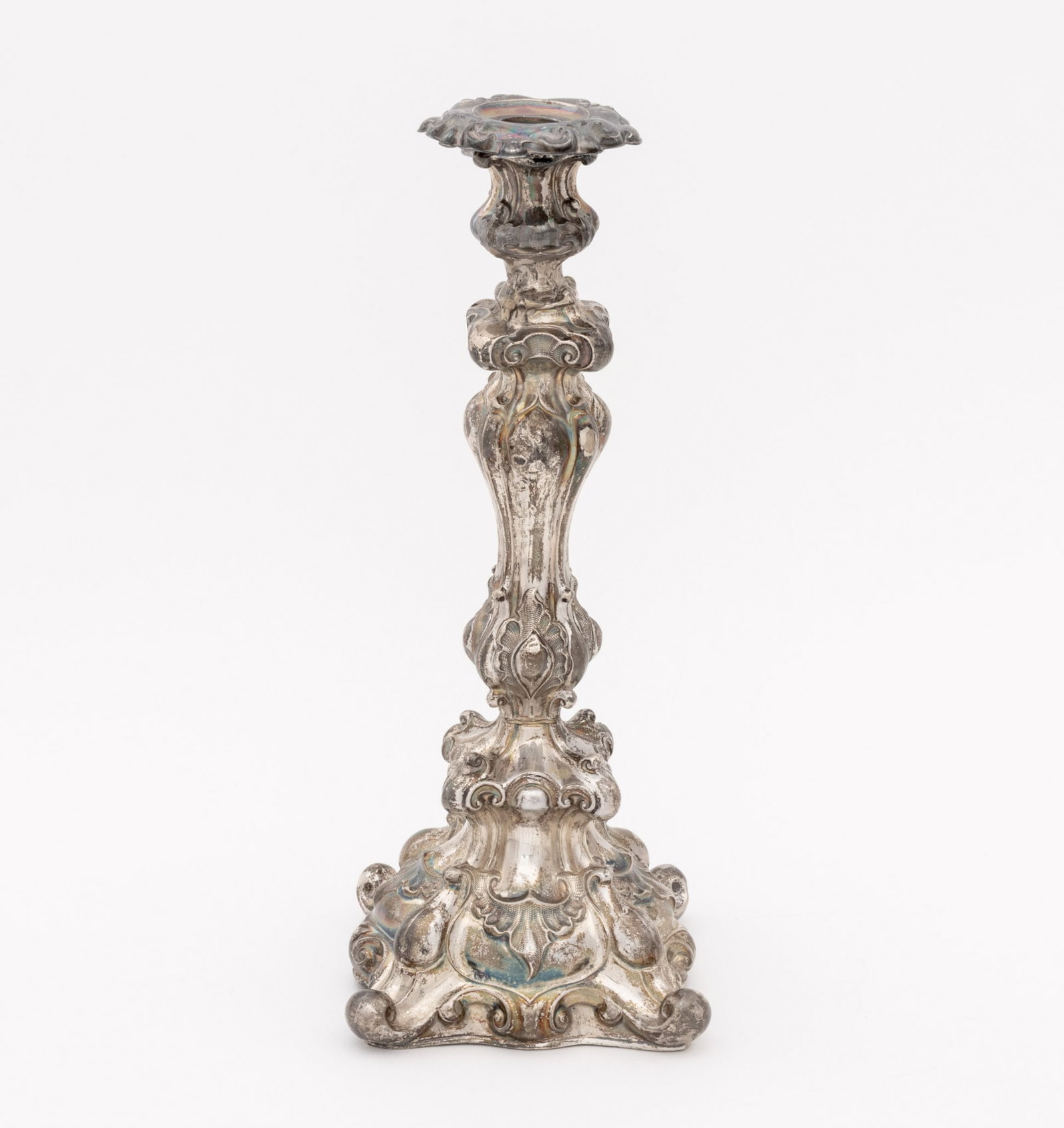 Polish Baroque Silver Shabbat Candlesticks, Pair - 3