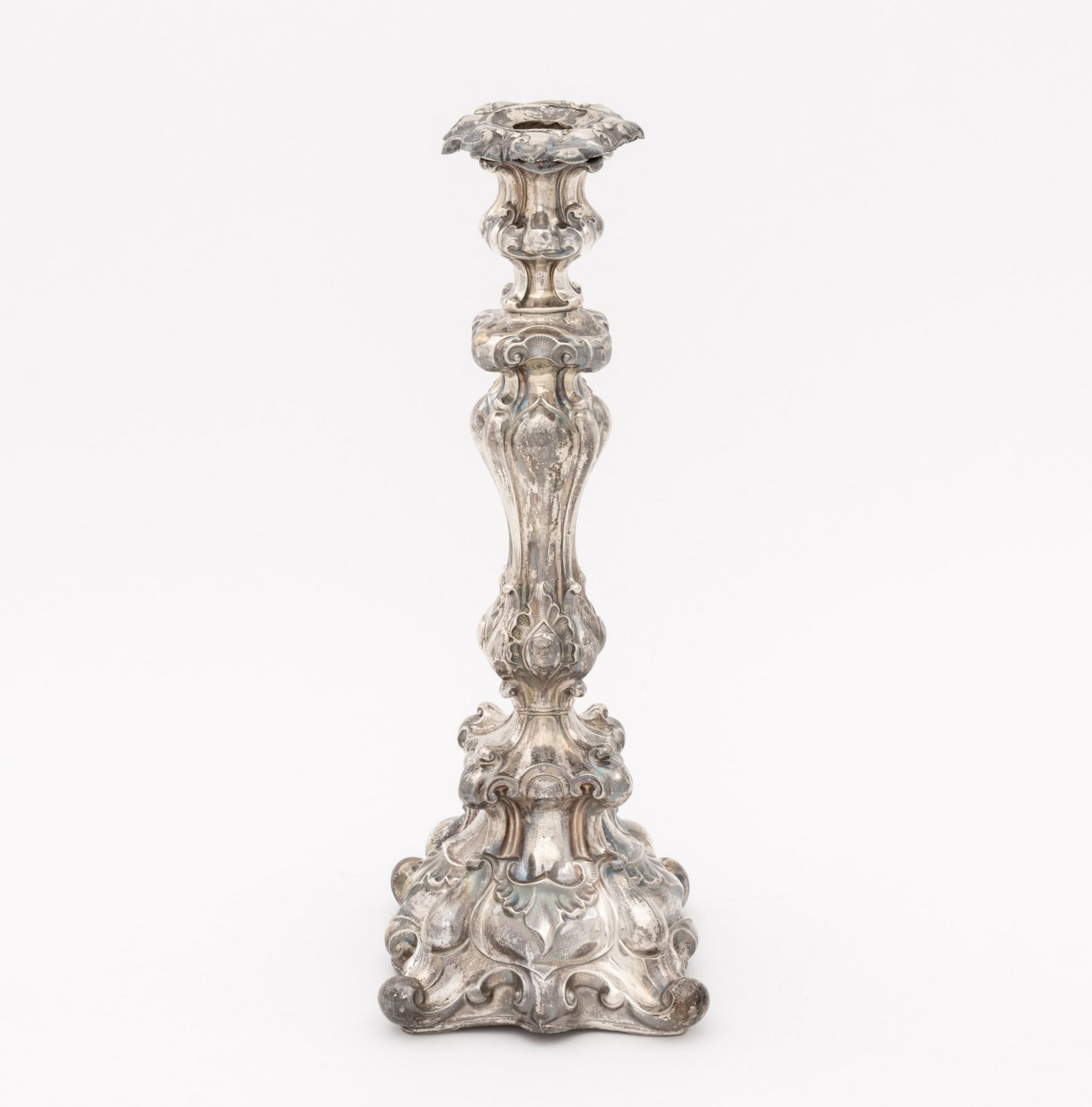 Polish Baroque Silver Shabbat Candlesticks, Pair - 5