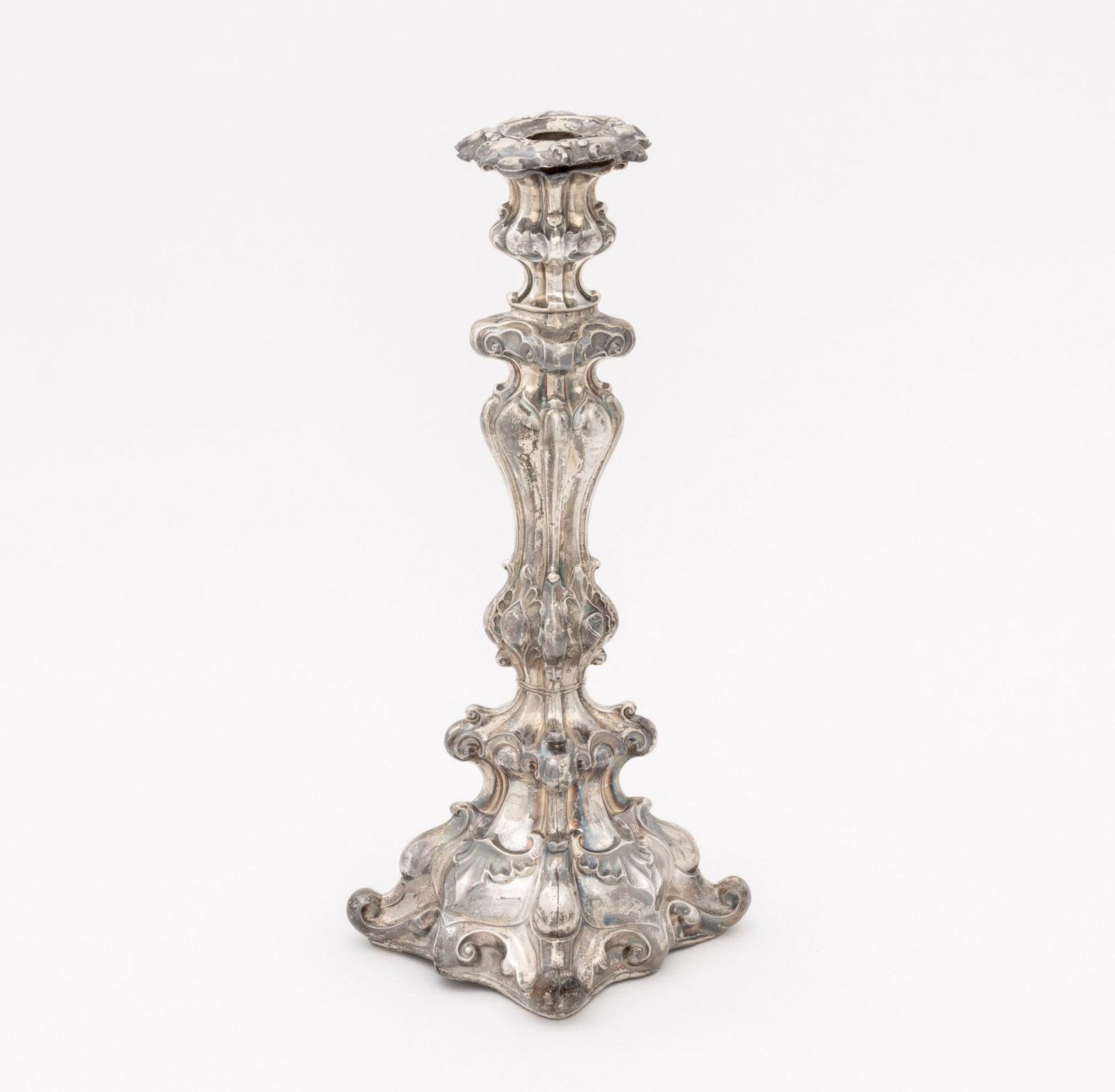 Polish Baroque Silver Shabbat Candlesticks, Pair - 6