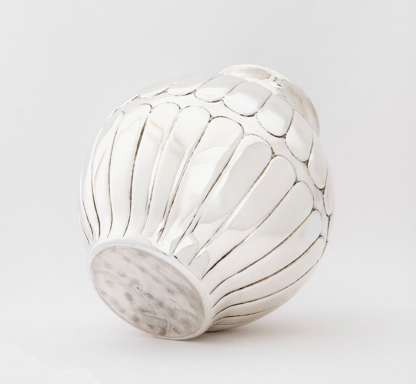Italian Handmade Silver Globular Vase - 6