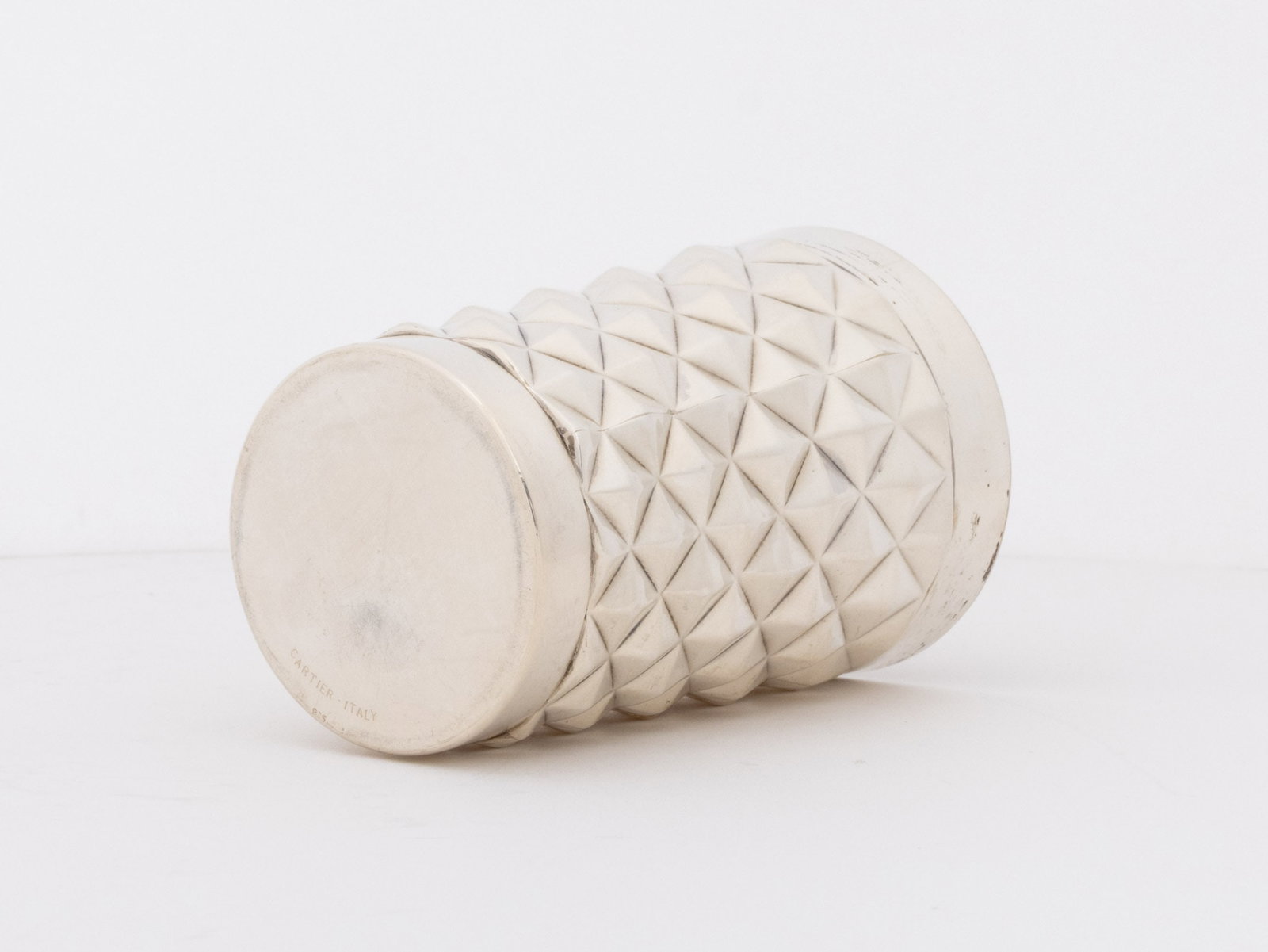 Cartier Sterling Silver Diamond Pattern Beaker - 5