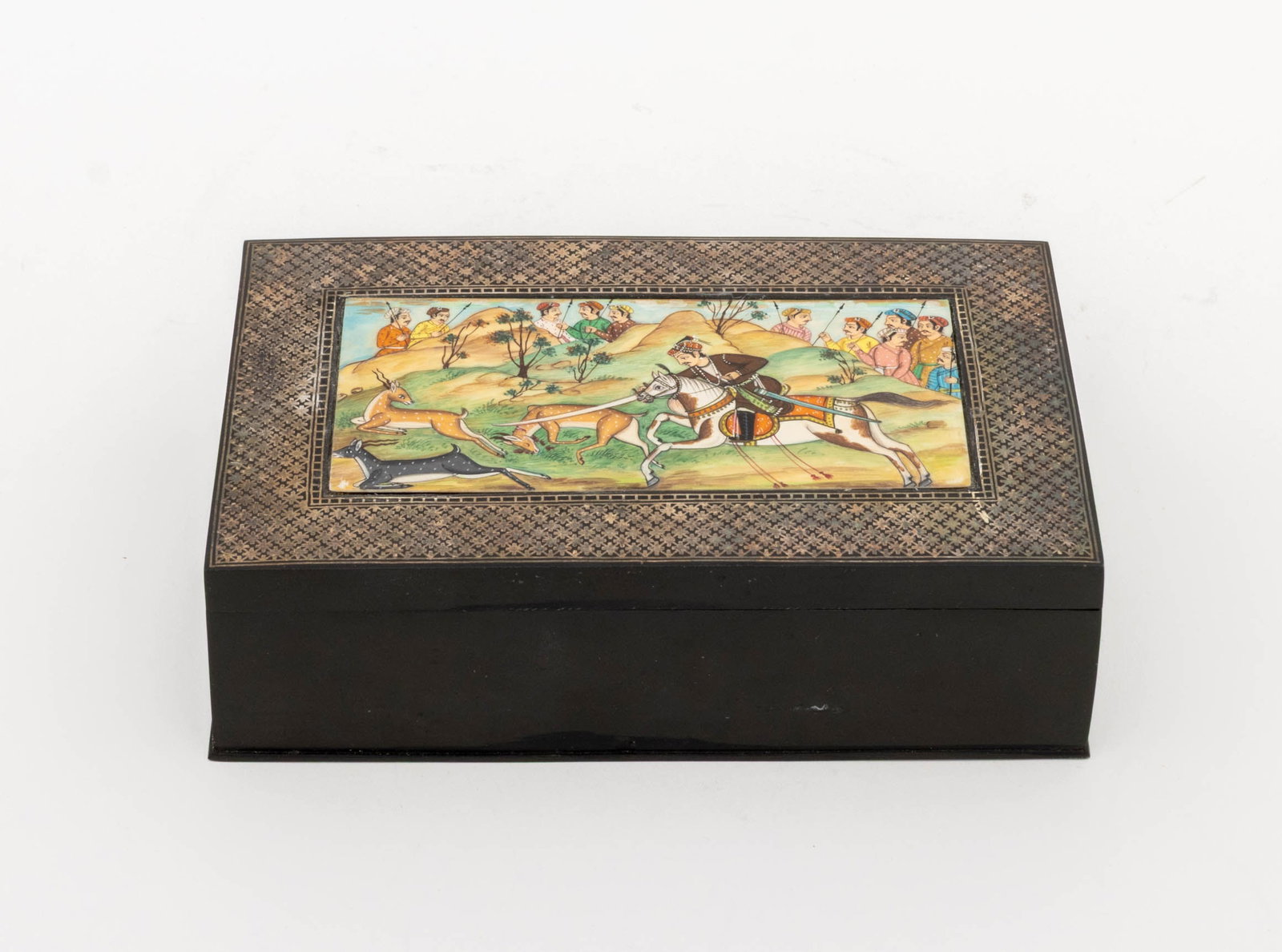 Persian Miniature Painting Mounted Table Box - 2