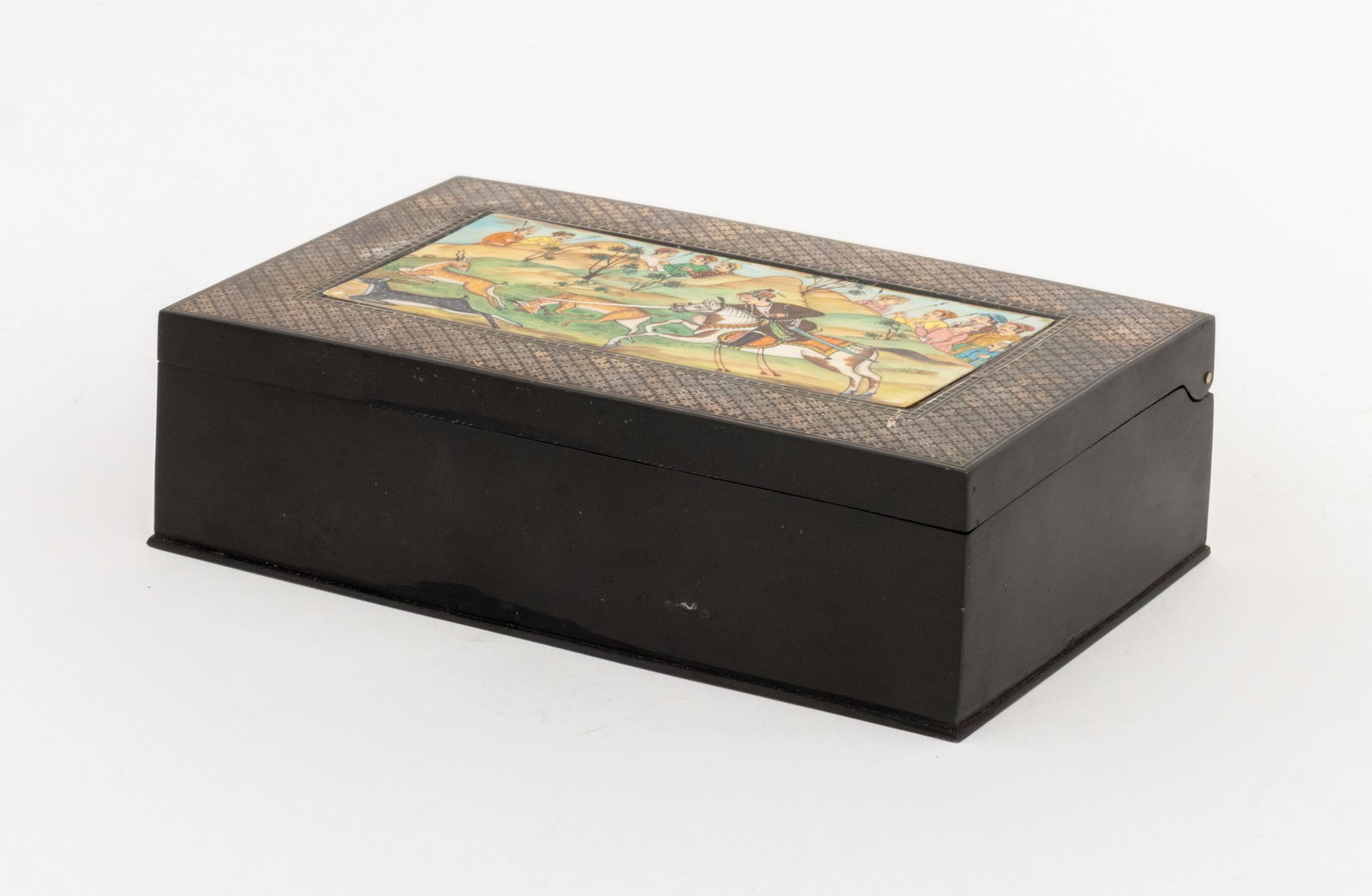 Persian Miniature Painting Mounted Table Box - 4