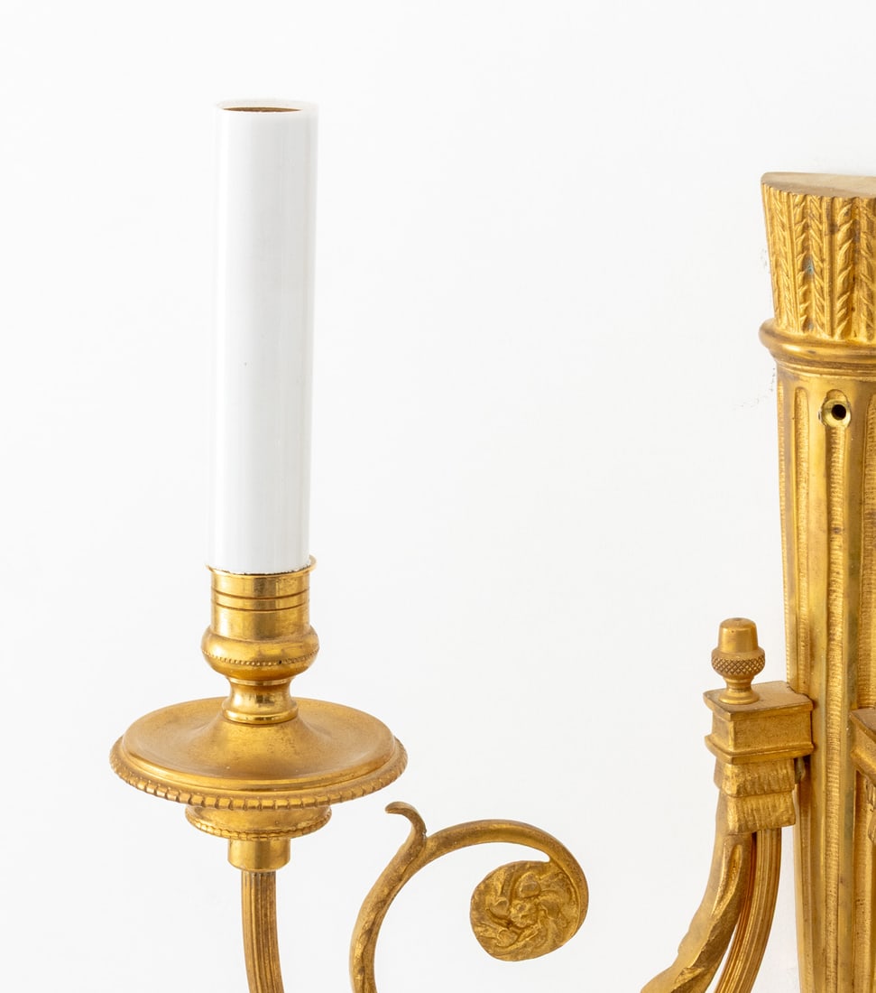 French Empire Style Ormolu Wall Sconces, Pair - 5