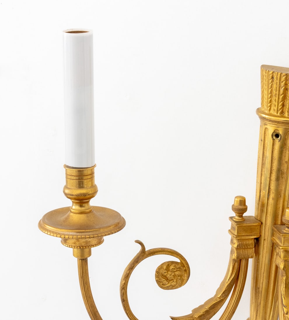 French Empire Style Ormolu Wall Sconces, Pair - 4