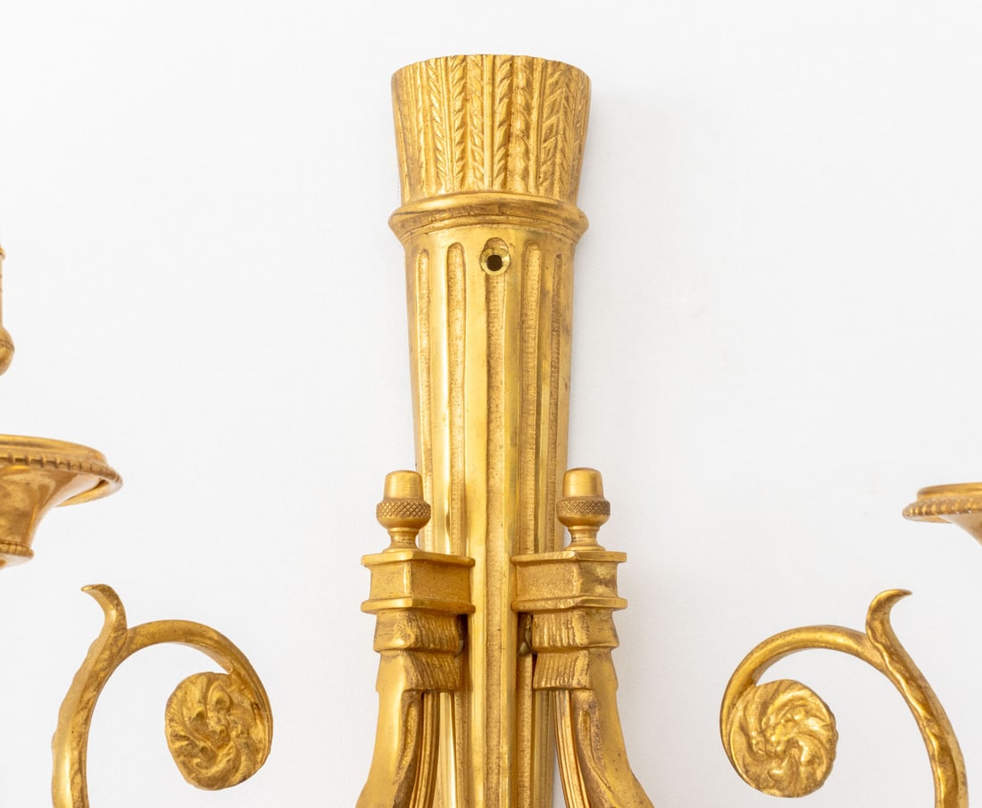 French Empire Style Ormolu Wall Sconces, Pair - 4
