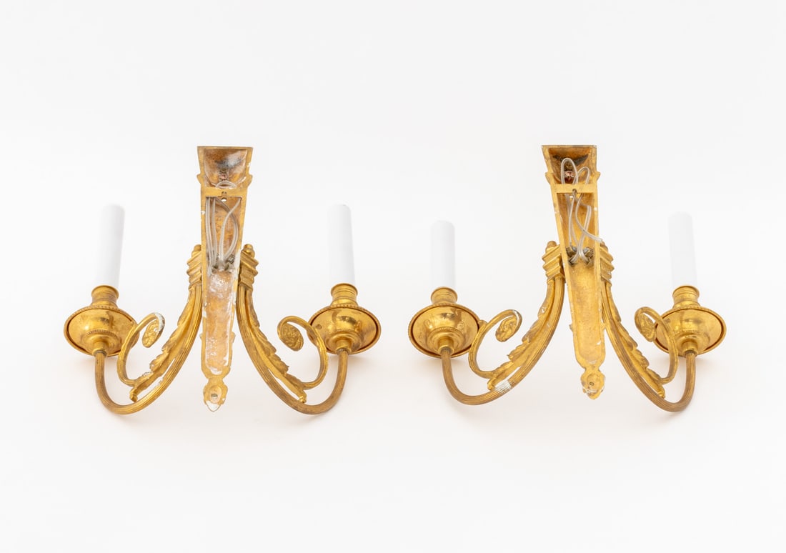 French Empire Style Ormolu Wall Sconces, Pair - 7
