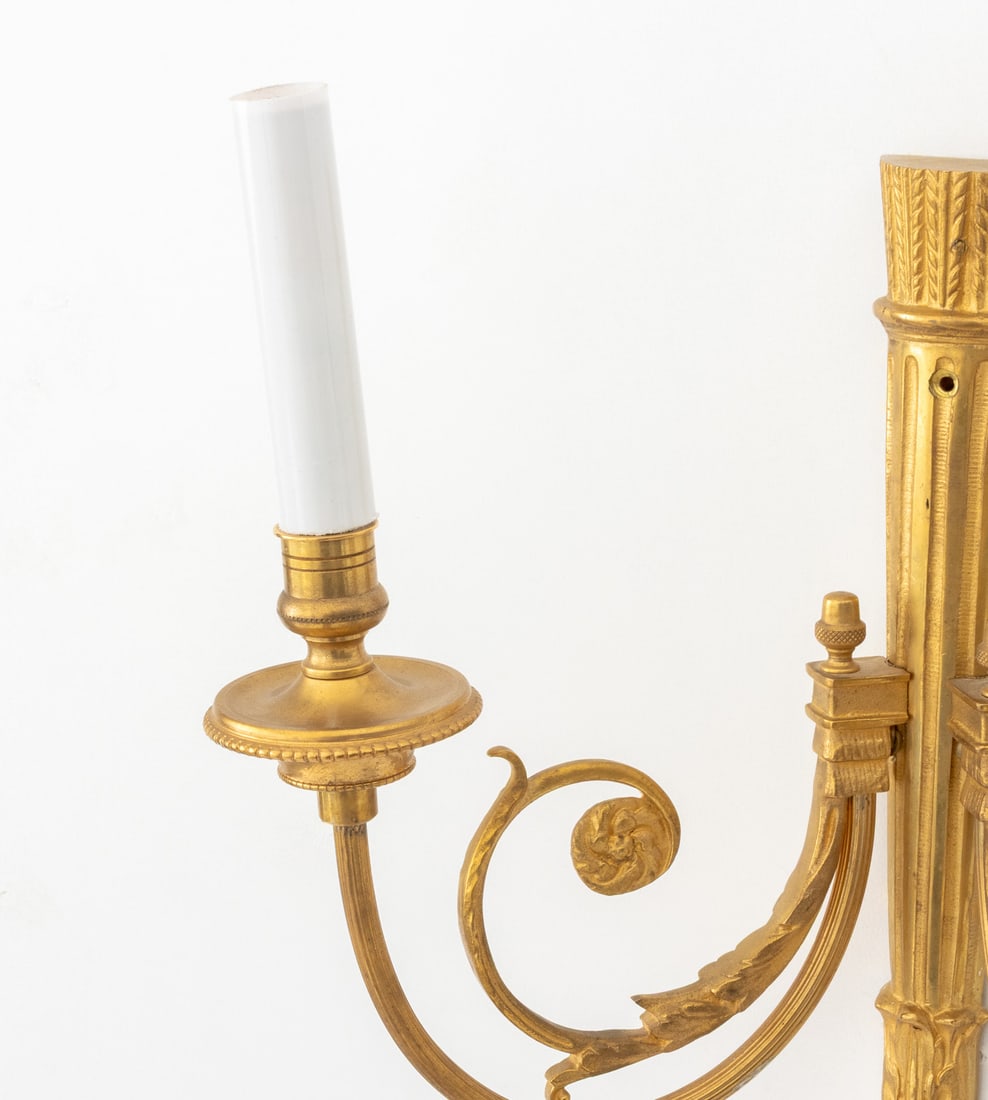 French Empire Style Ormolu Wall Sconces, Pair - 5