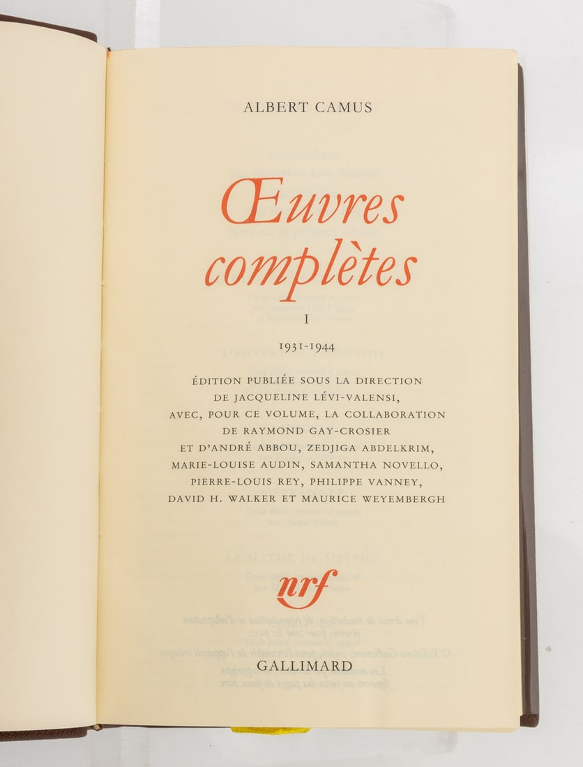 Albert Camus "Oeuvres Completes", 2 Vols. - 3