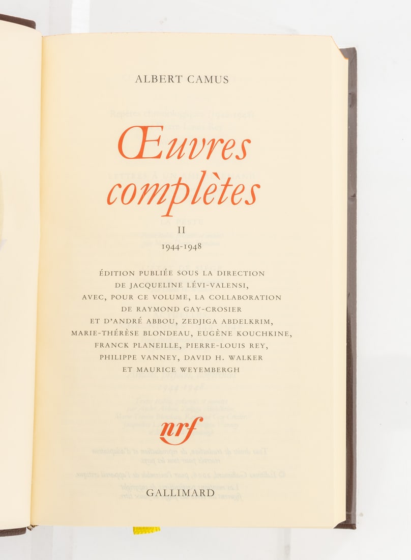 Albert Camus "Oeuvres Completes", 2 Vols. - 7