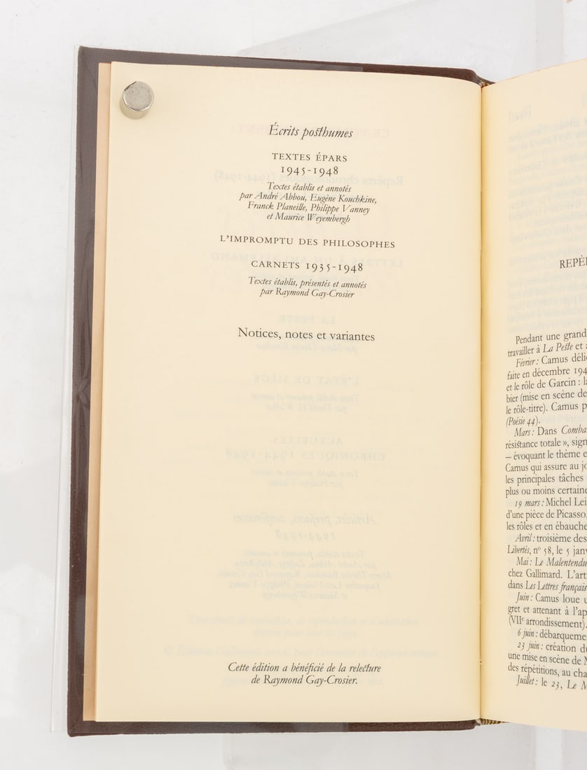 Albert Camus "Oeuvres Completes", 2 Vols. - 9