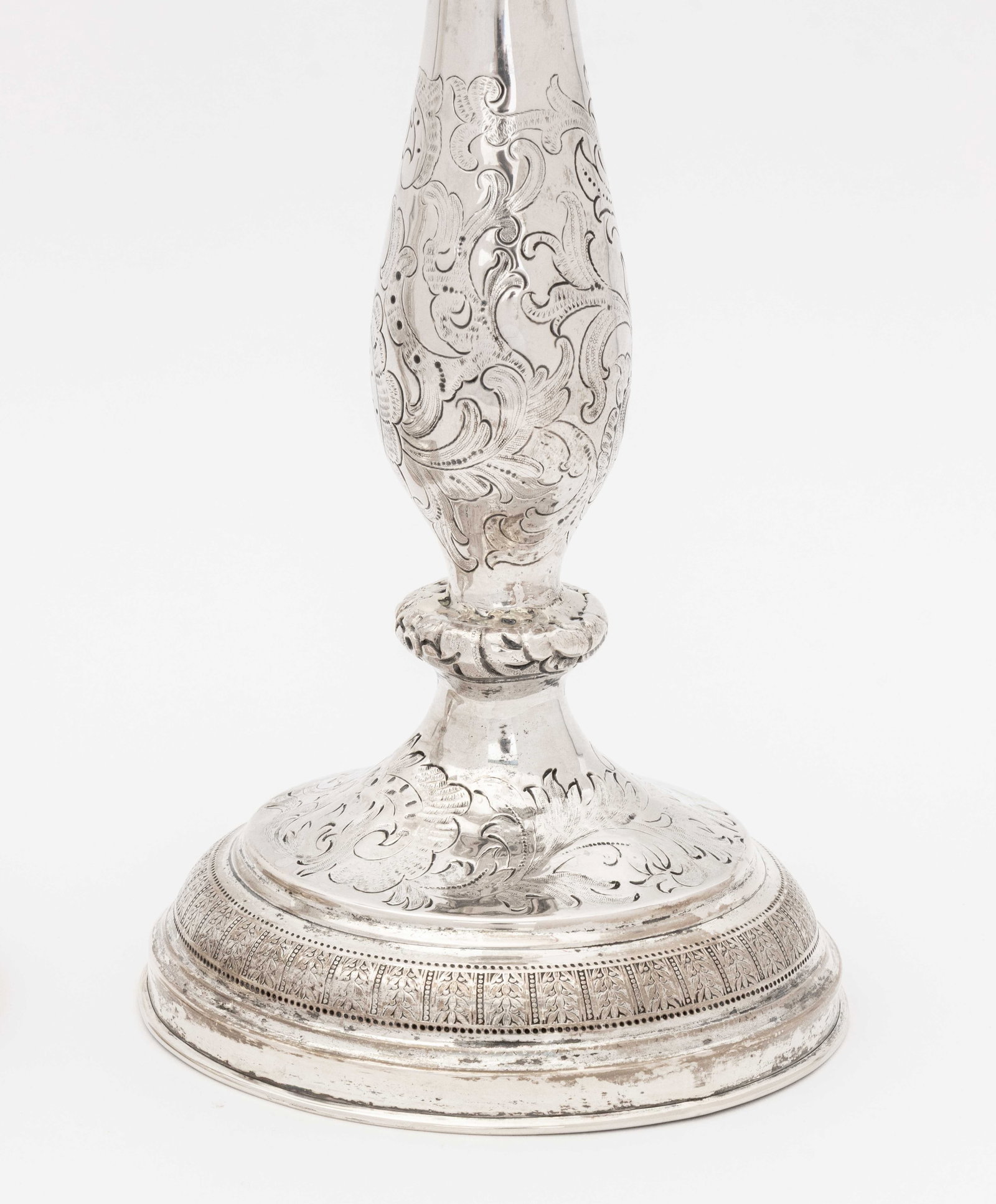 Austrian Silver Shabbat Candlesticks, 1855, Pair - 3