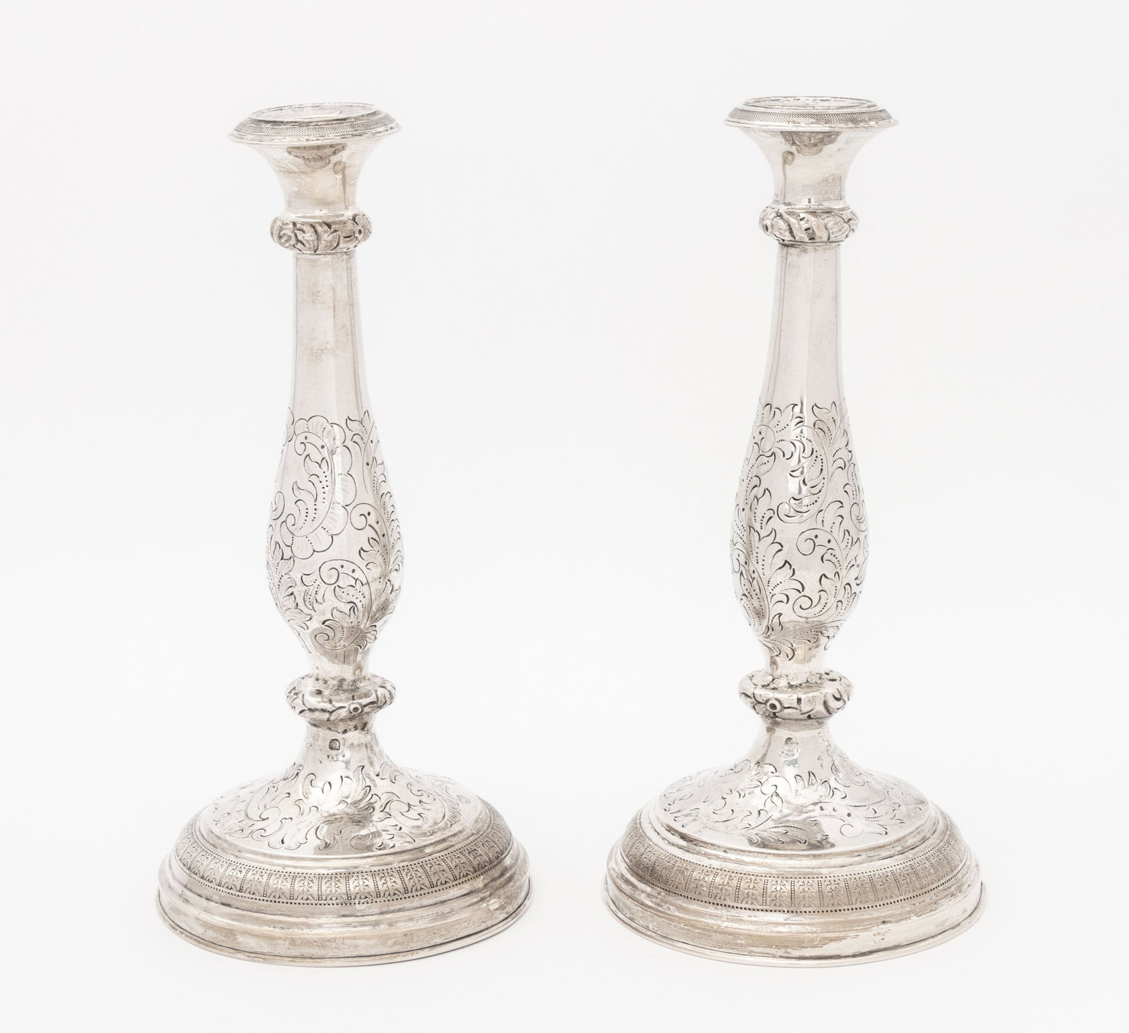 Austrian Silver Shabbat Candlesticks, 1855, Pair - 5
