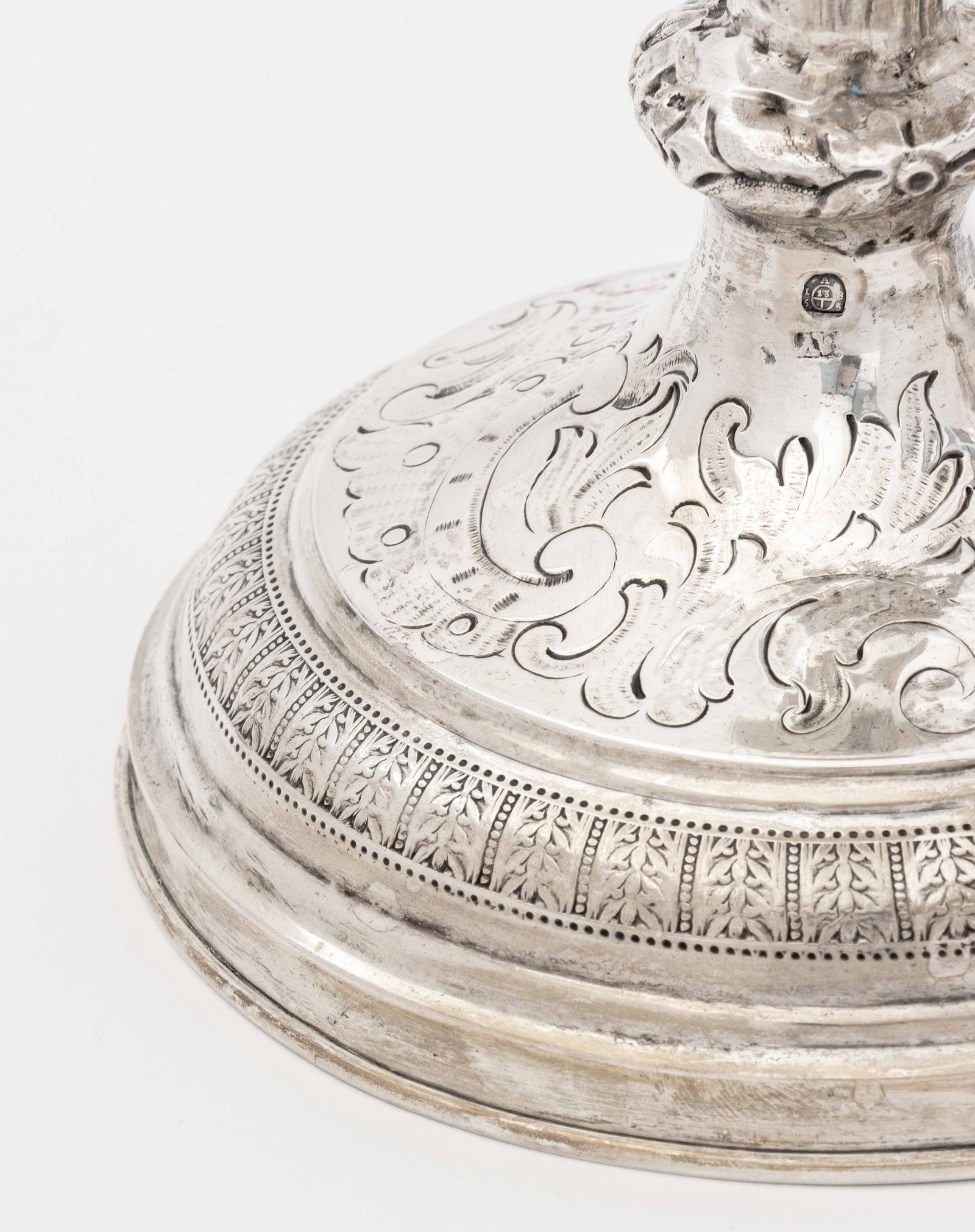 Austrian Silver Shabbat Candlesticks, 1855, Pair - 7