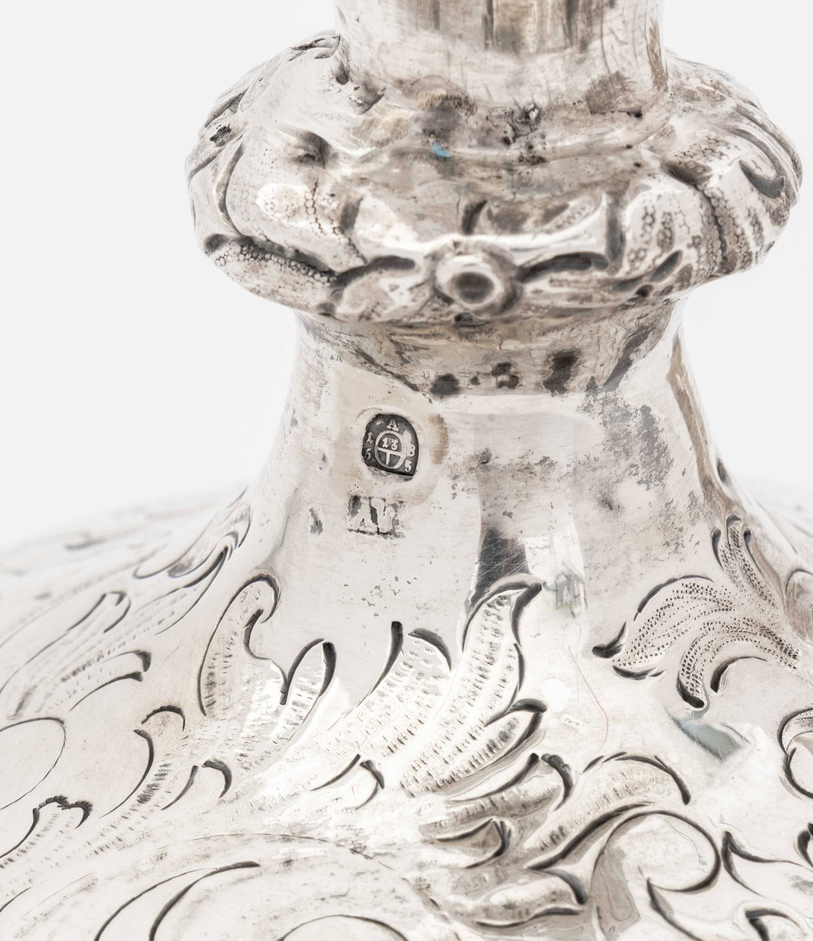 Austrian Silver Shabbat Candlesticks, 1855, Pair - 8