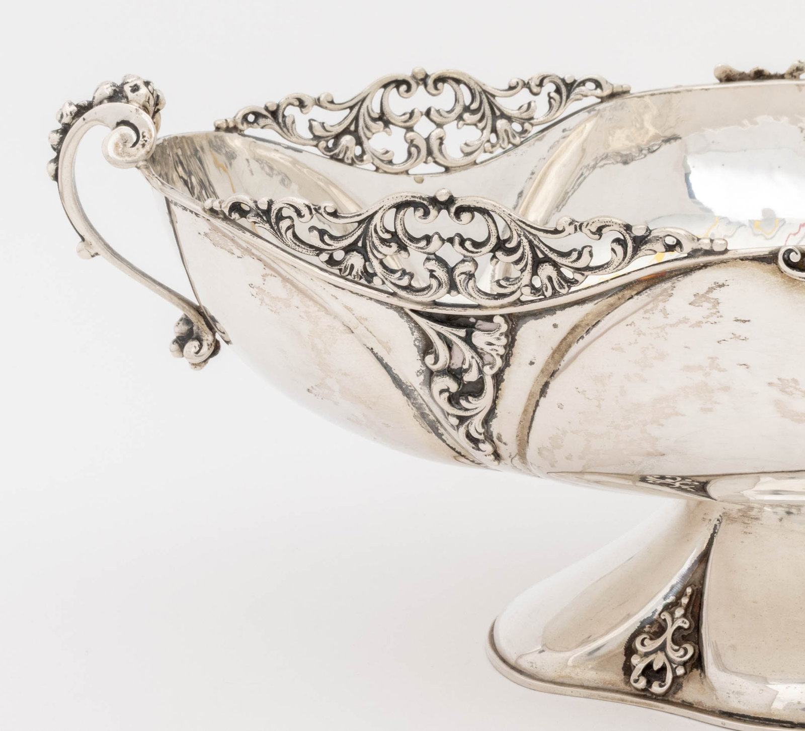 Italian Silver Oval Serving Bowl - 4