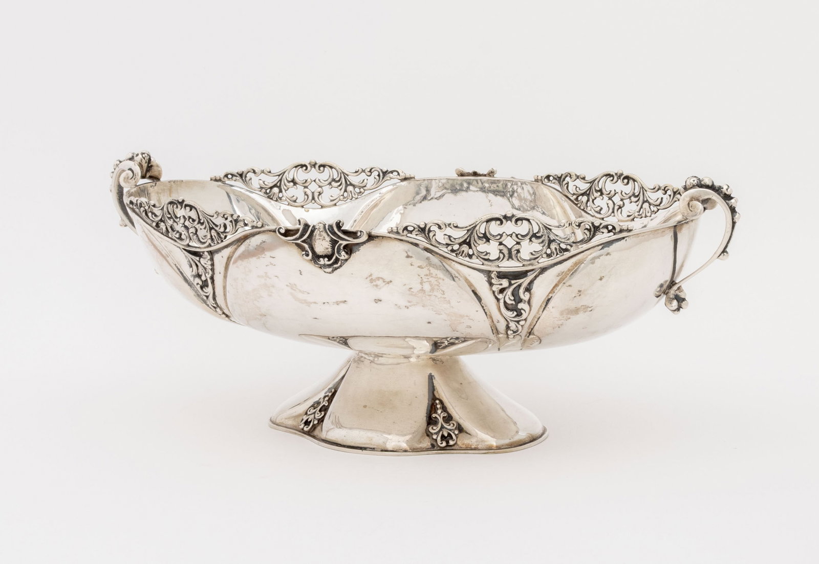 Italian Silver Oval Serving Bowl - 5