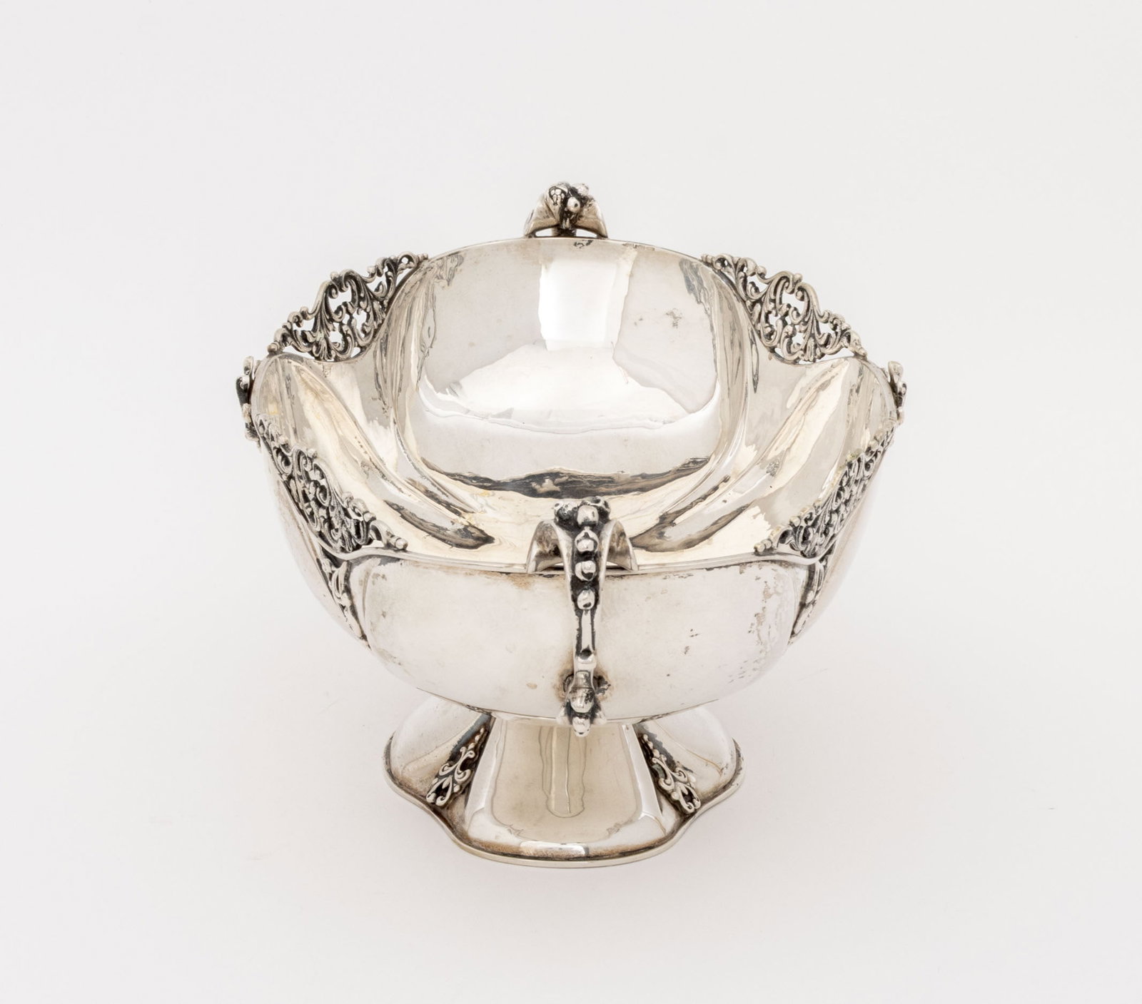 Italian Silver Oval Serving Bowl - 6