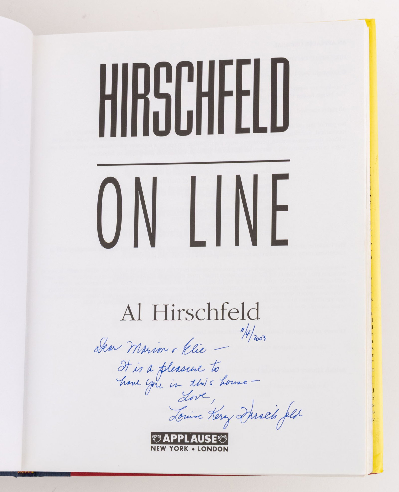 Signed, Etc. Al Hirschfeld Books, 4 - 5