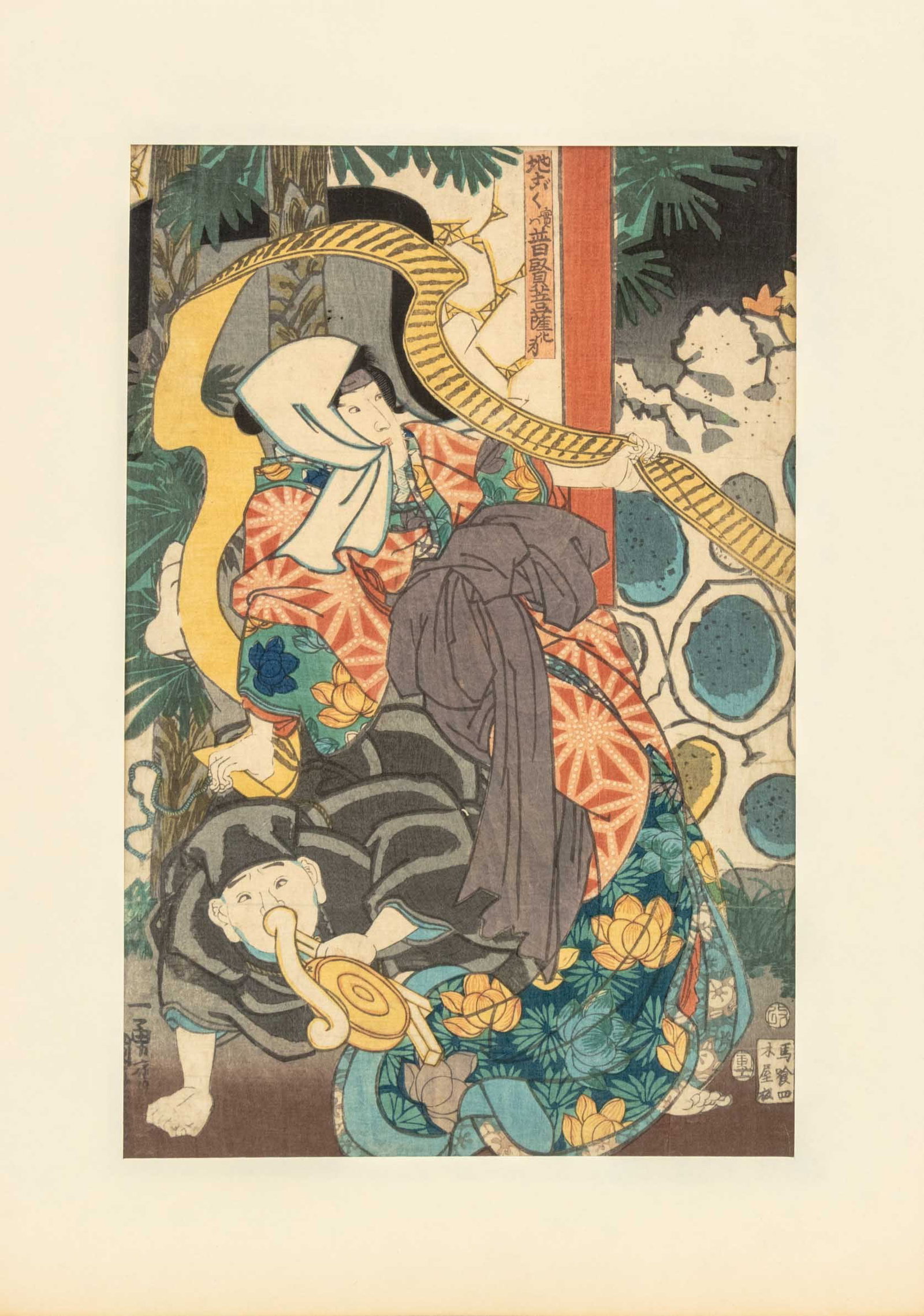 Toyokuni III Figural Scene Woodblock Prints, 5 - 2