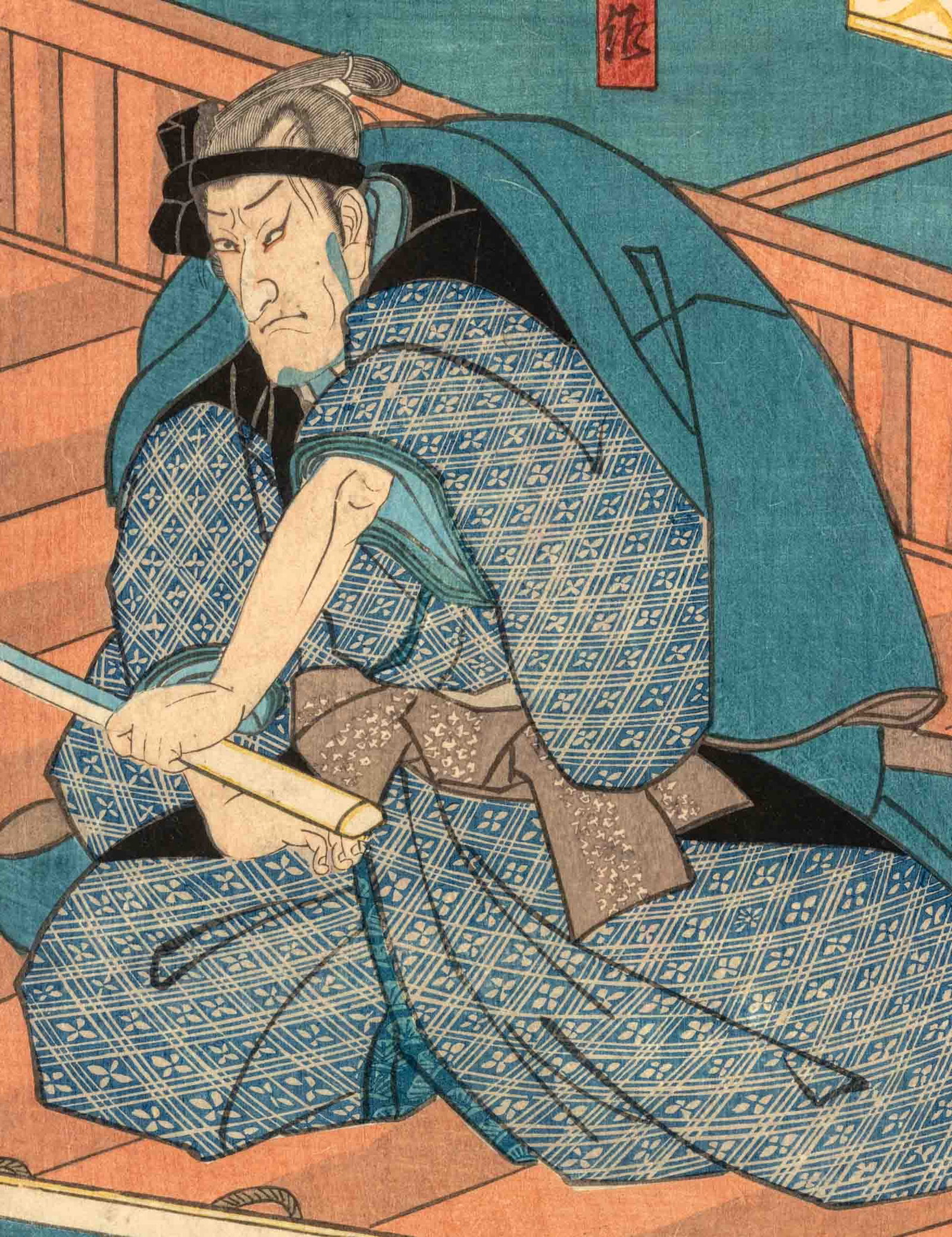 Toyokuni III Figural Scene Woodblock Prints, 5 - 6