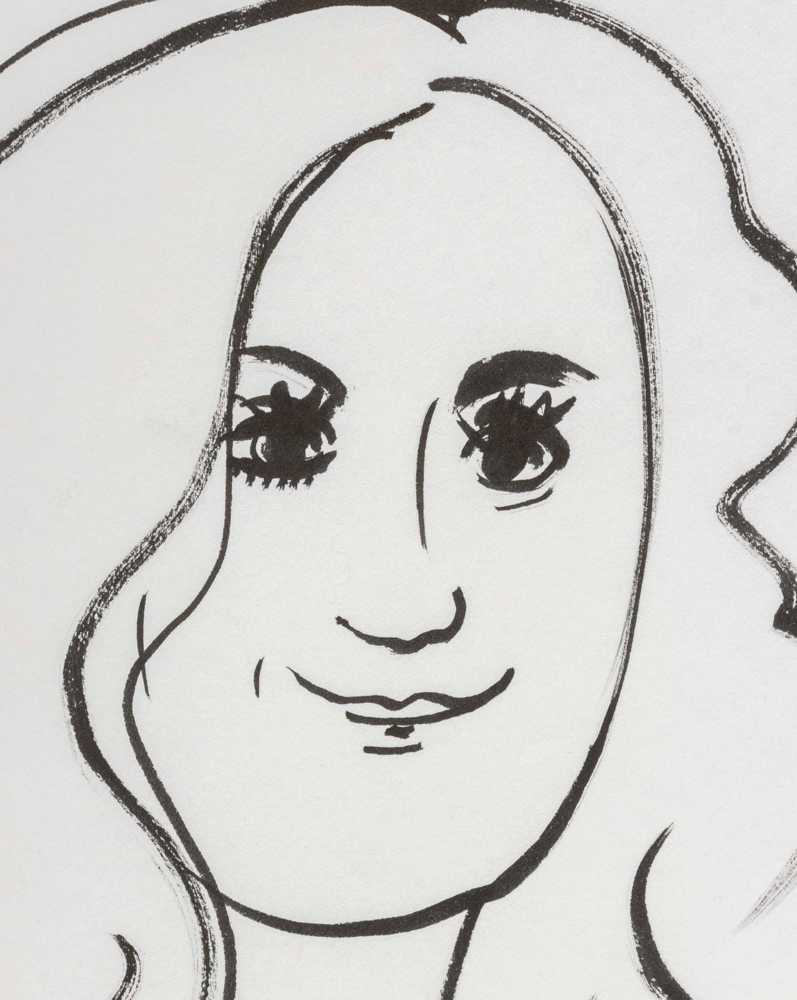 Yaacov Agam Portrait of Marion Wiesel Ink on Paper - 3