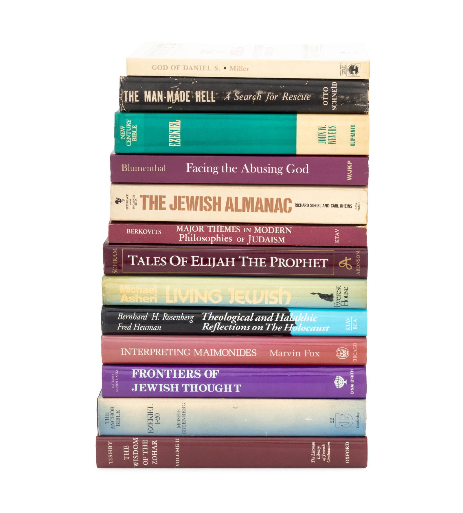 Books on Judaism and Theology, 13: Collection of 13 Books on Judaism and Theology, comprising: "Theological and Halakhic Reflections on the Holocaust", ed.: Rosenberg, Bernhard H., "Frontiers of Jewish Thought", ed.: Katz, Steven T., "