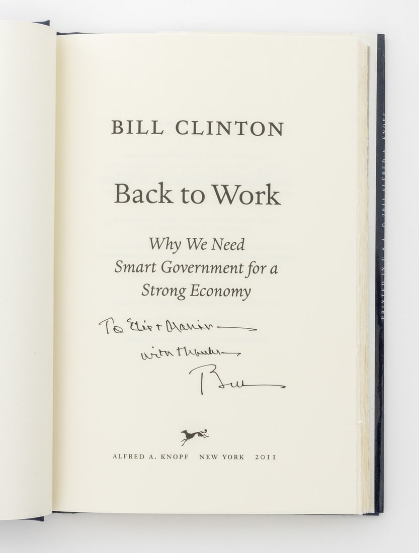 Bill Clinton Signed "Back to Work", 2011 - 3