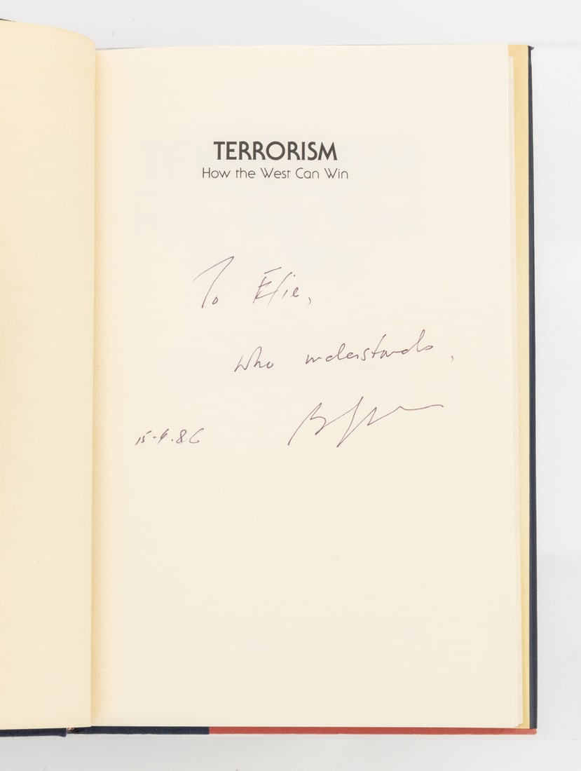 Benjamin Netanyahu Signed "Terrorism ...", 1986 - 2