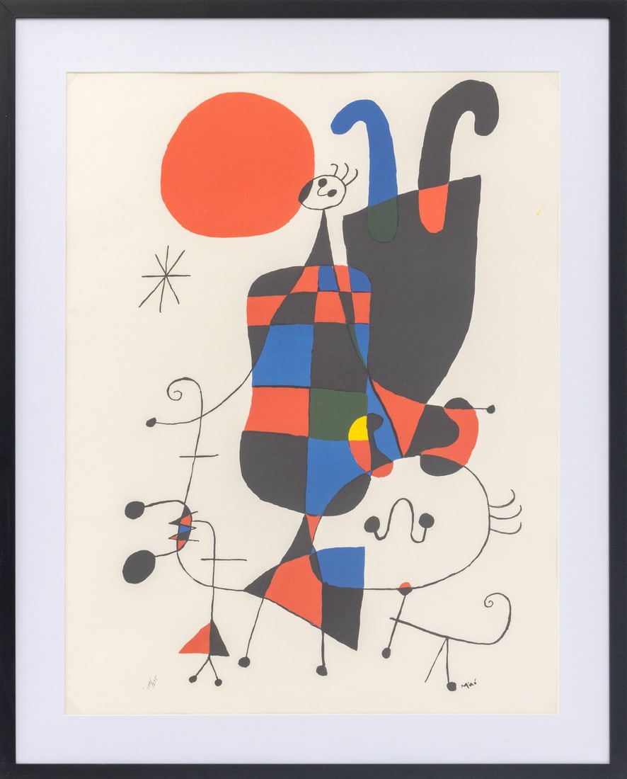 After Joan Miro "Figures and Dog ..." Screenprint (1 of 10)